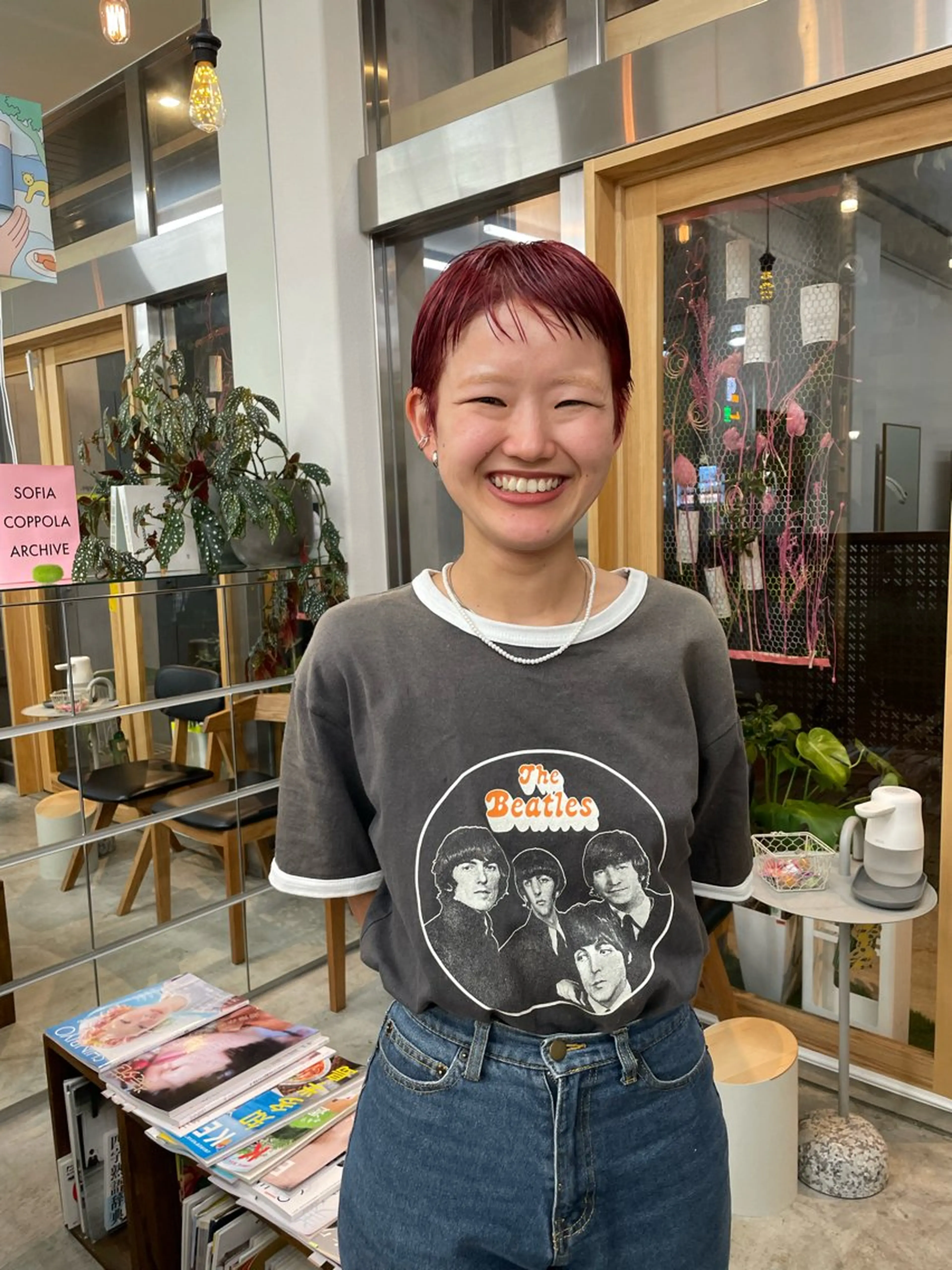 ショート カラー ブラウンカラー レッドカラー レッドブラウン ヘアカラー rapt.所属・ストレート／Wカラー 星野光咲のヘアスタイル