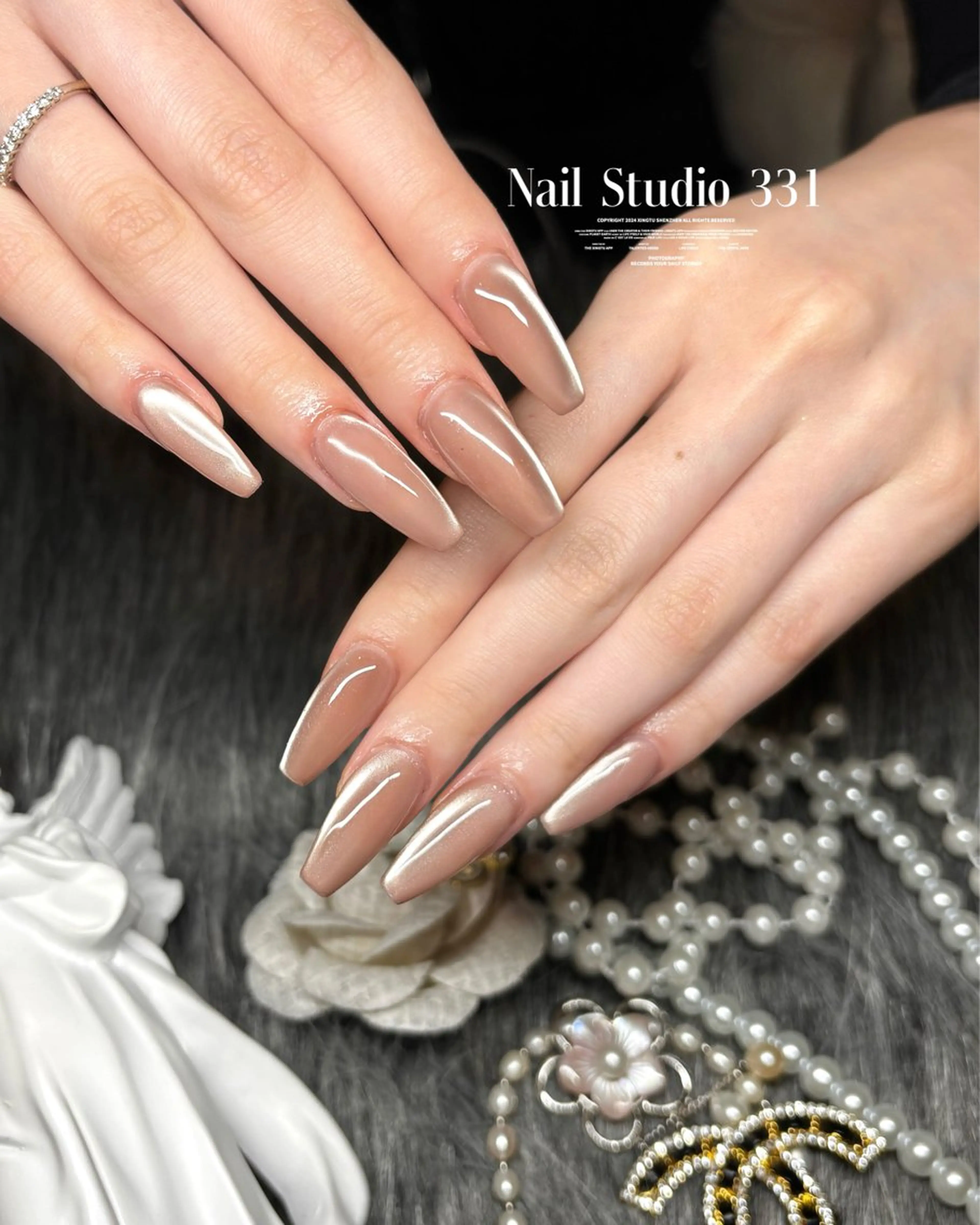 ネイル ロングネイル マグネットネイル ワンホンネイル ハンドネイル Nail Studio 331のネイルデザイン