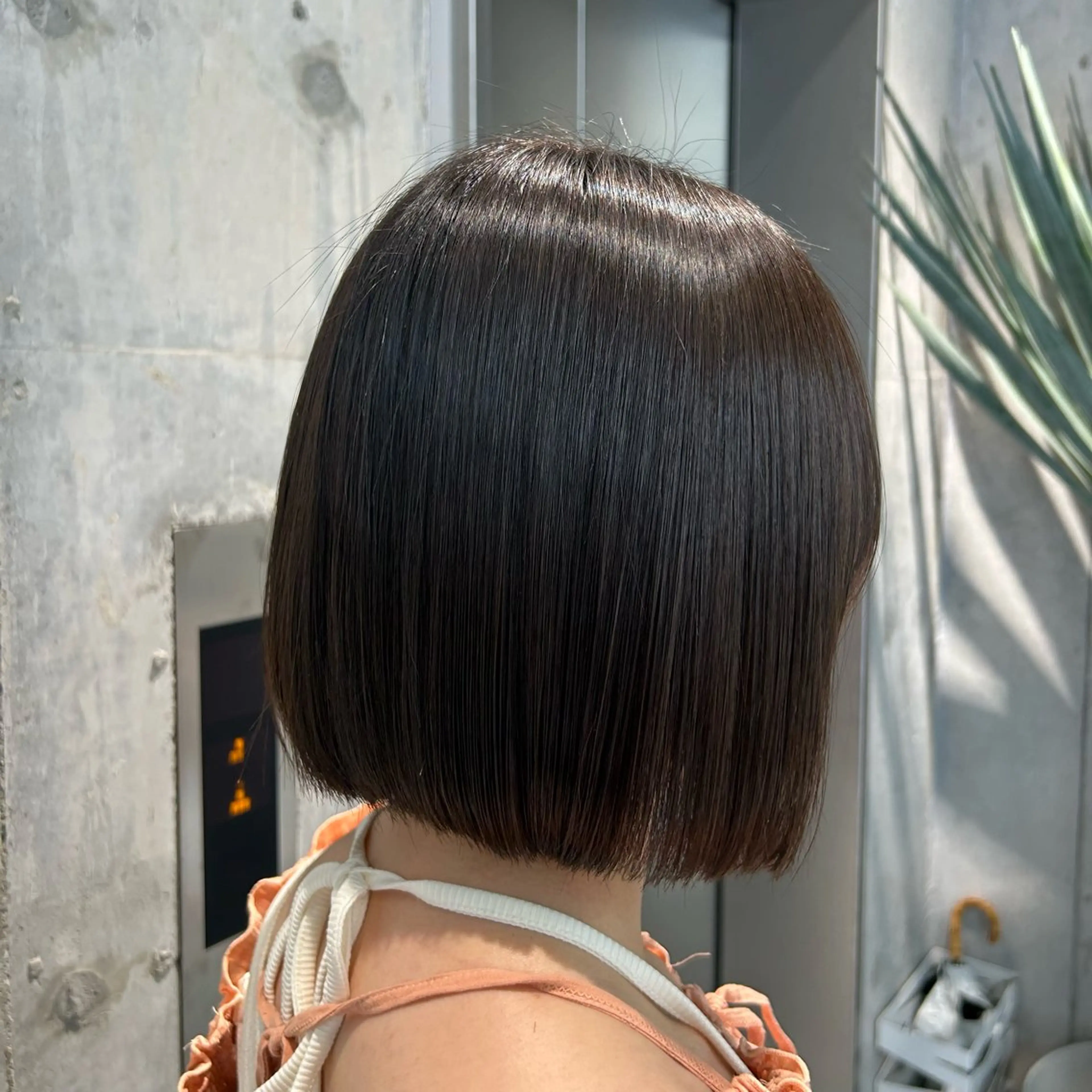 ミディアム 切りっぱなしボブ ボブレイヤー アッシュ アッシュブラウン ボブ ボブ/髪質改善 jionのヘアスタイル