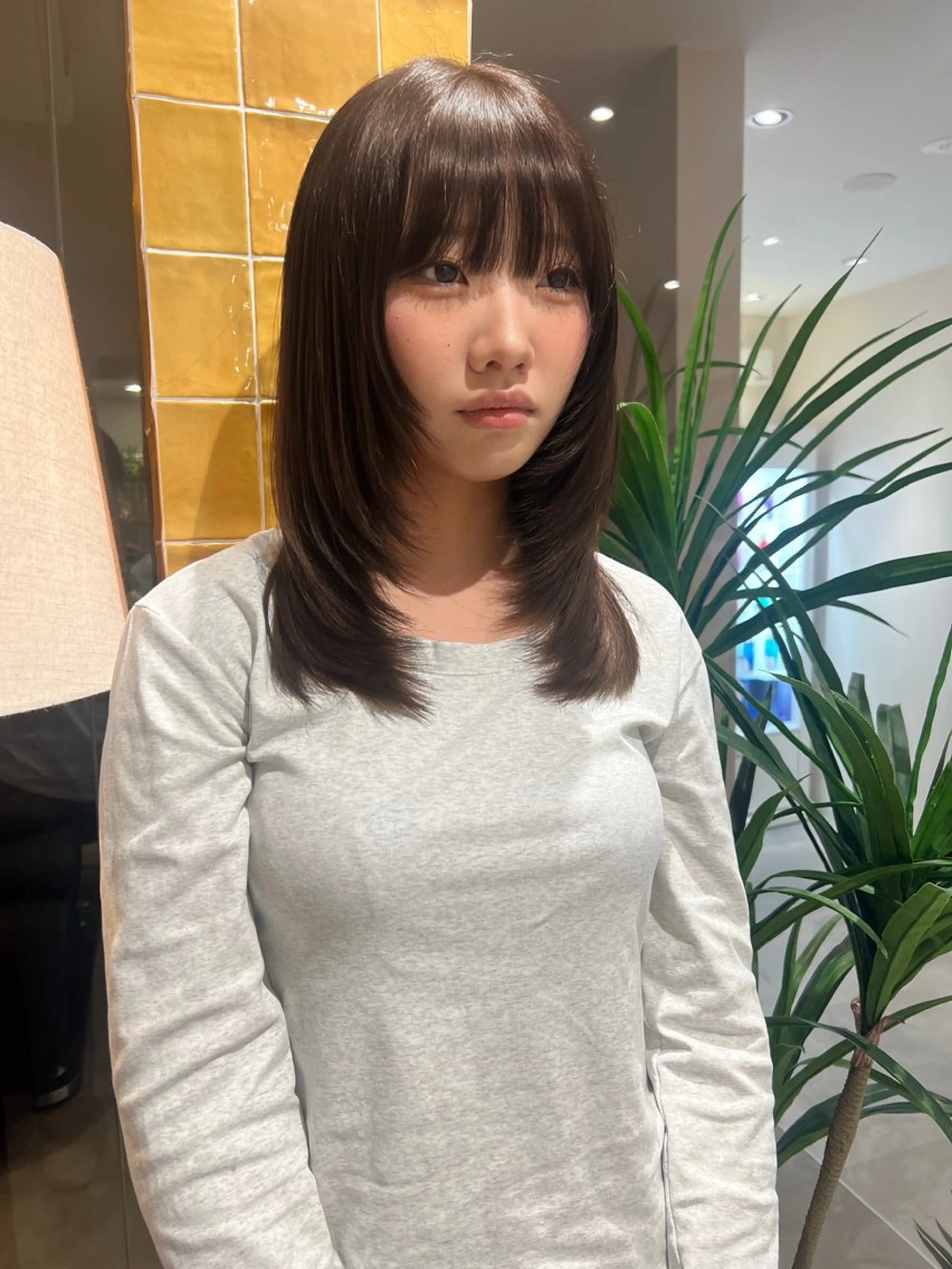 セミロング カラー カット ヘアカラー トリートメント レイヤー/ 透明感SHIMAのヘアスタイル