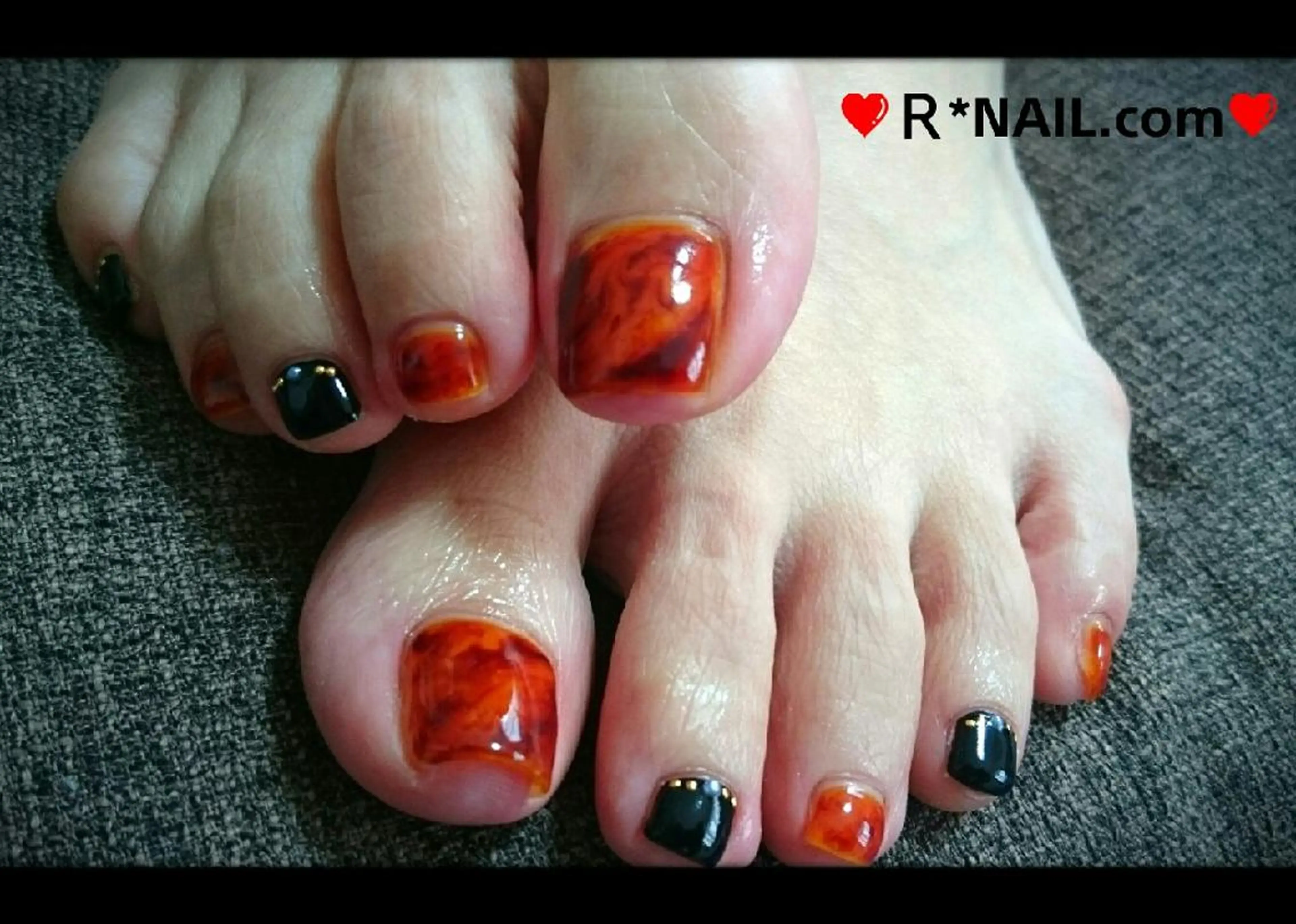ミディアム カラー キッズ ネイル べっ甲ネイル R*NAIL .comのネイルデザイン
