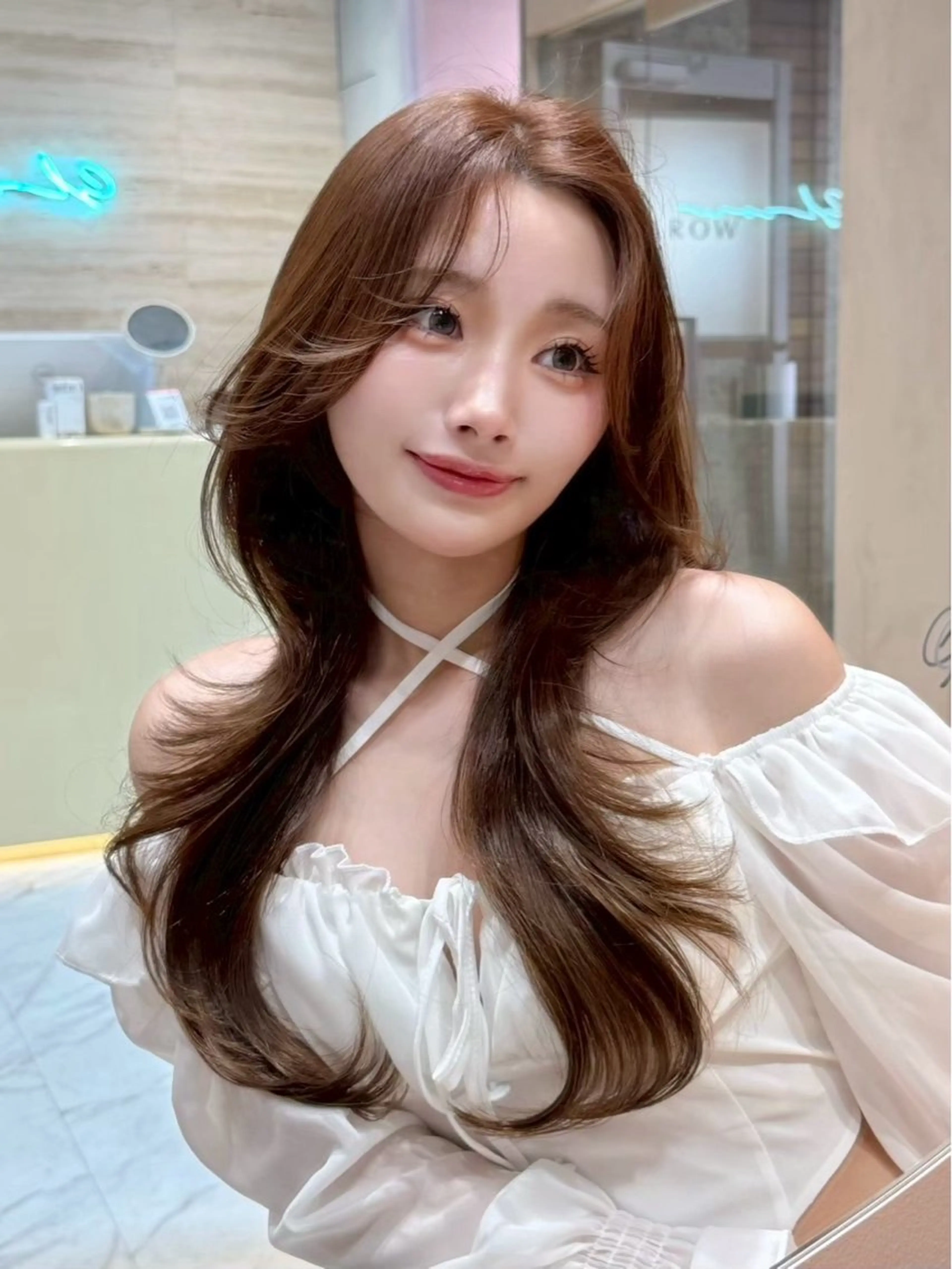 ロング ハッシュカット 韓国風ヘア レイヤーカット Lond profil 浦和所属・【似合わせ・レイヤー ・パーマ】海気のヘアスタイル