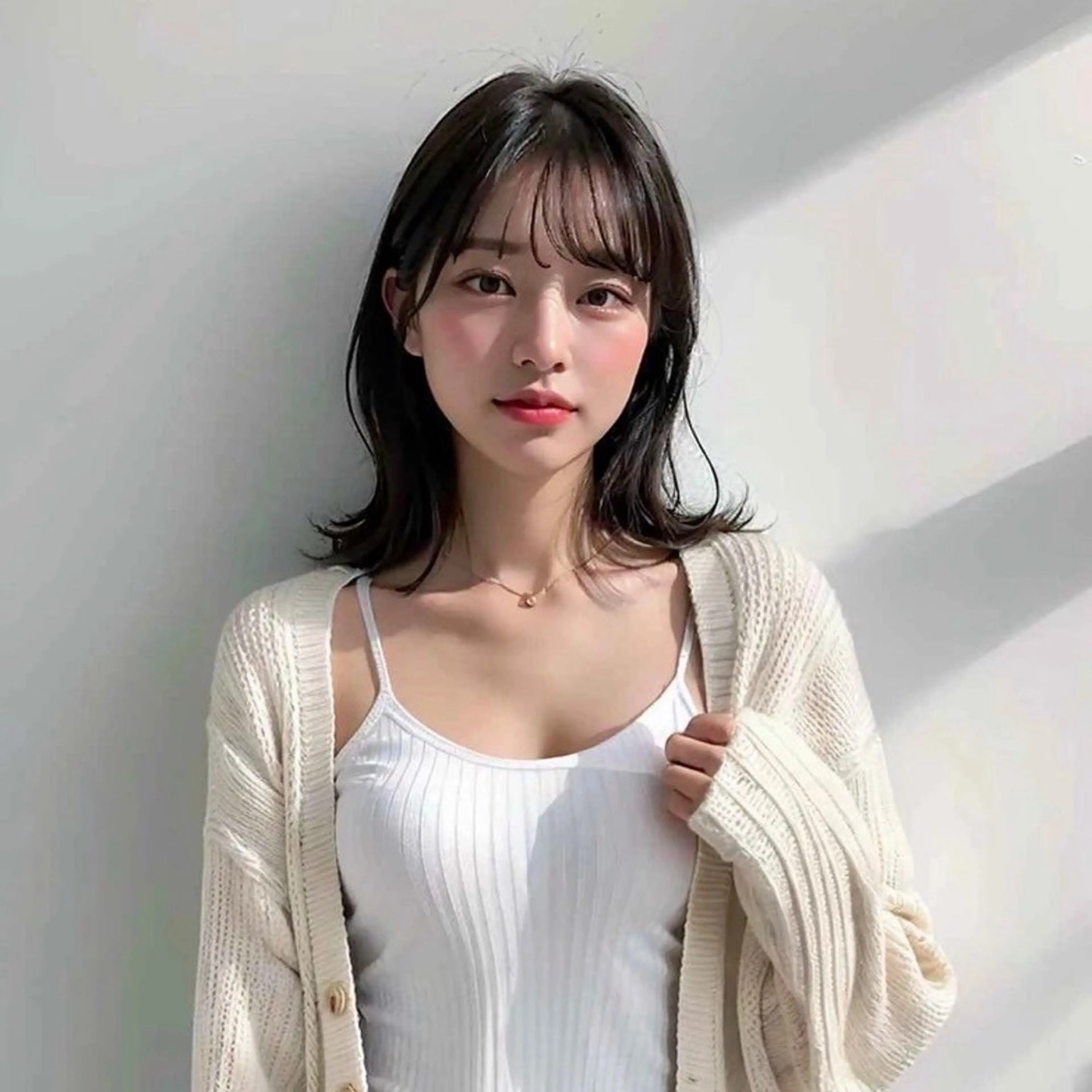 セミロング カラー パーマ シャドウパーマ 石見のヘアスタイル