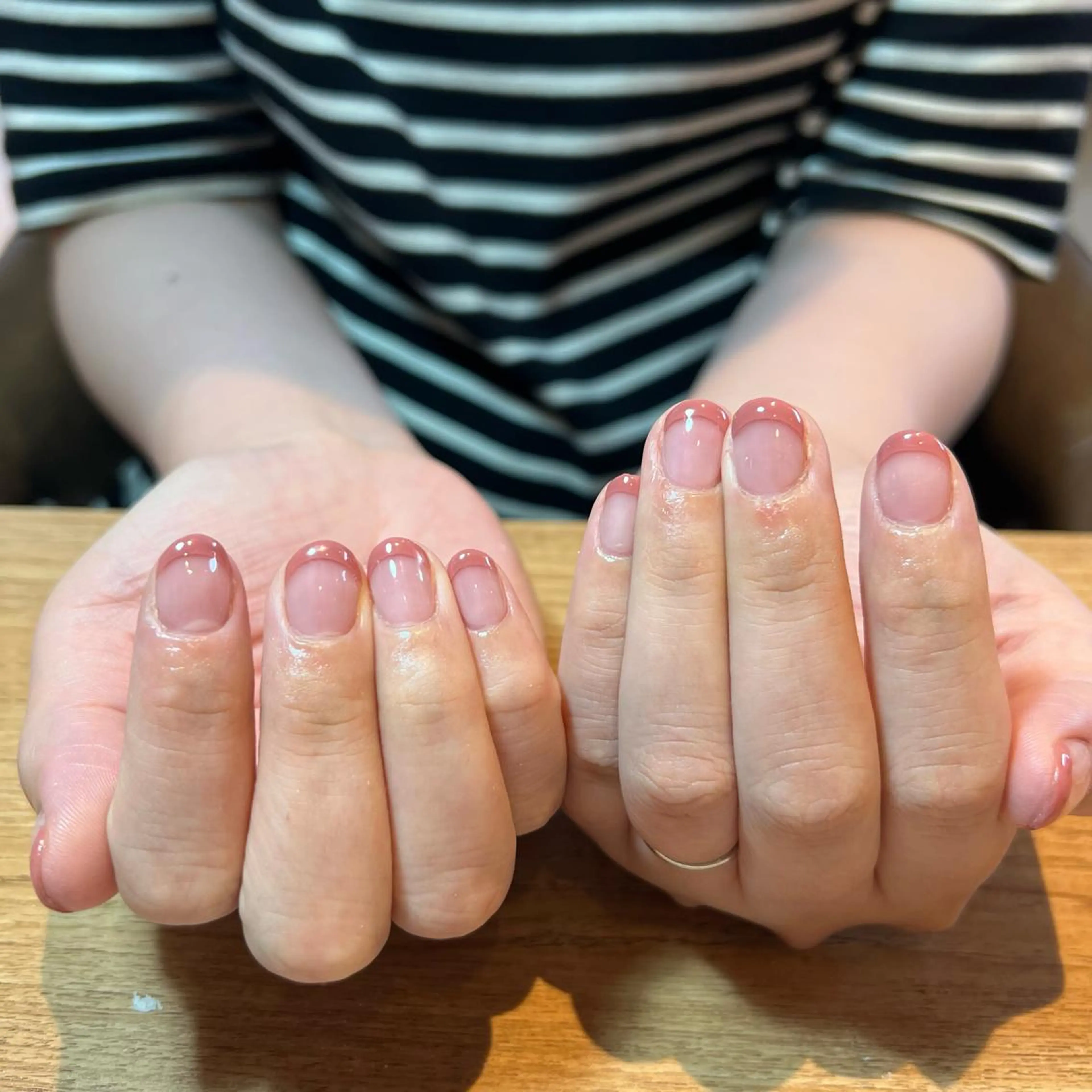 ネイル フレンチネイル ピンク ピンクベージュ Yarm As Etel　。のネイルデザイン