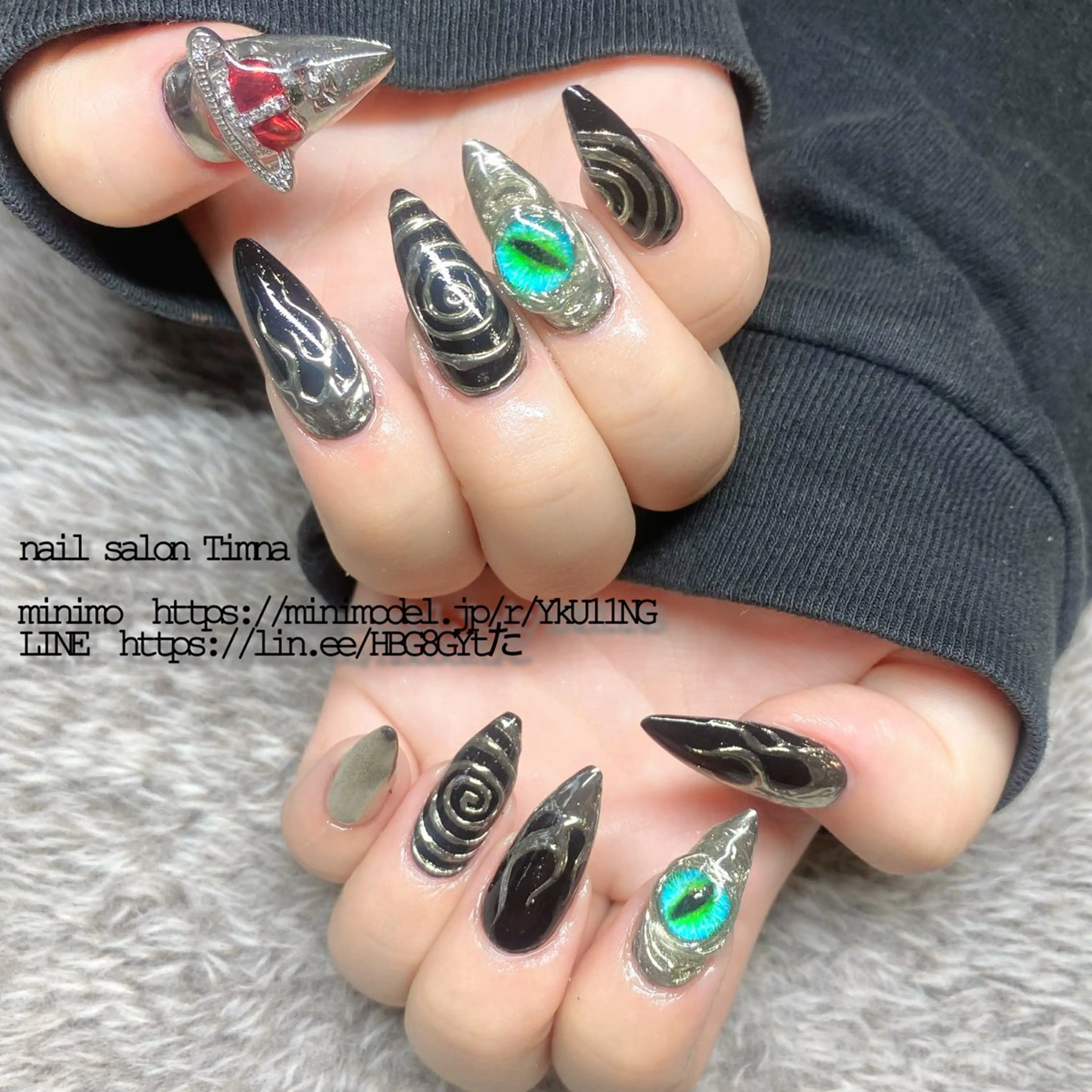 ロング ハンドネイル NAILSALON 🍔Timna🍟のネイルデザイン