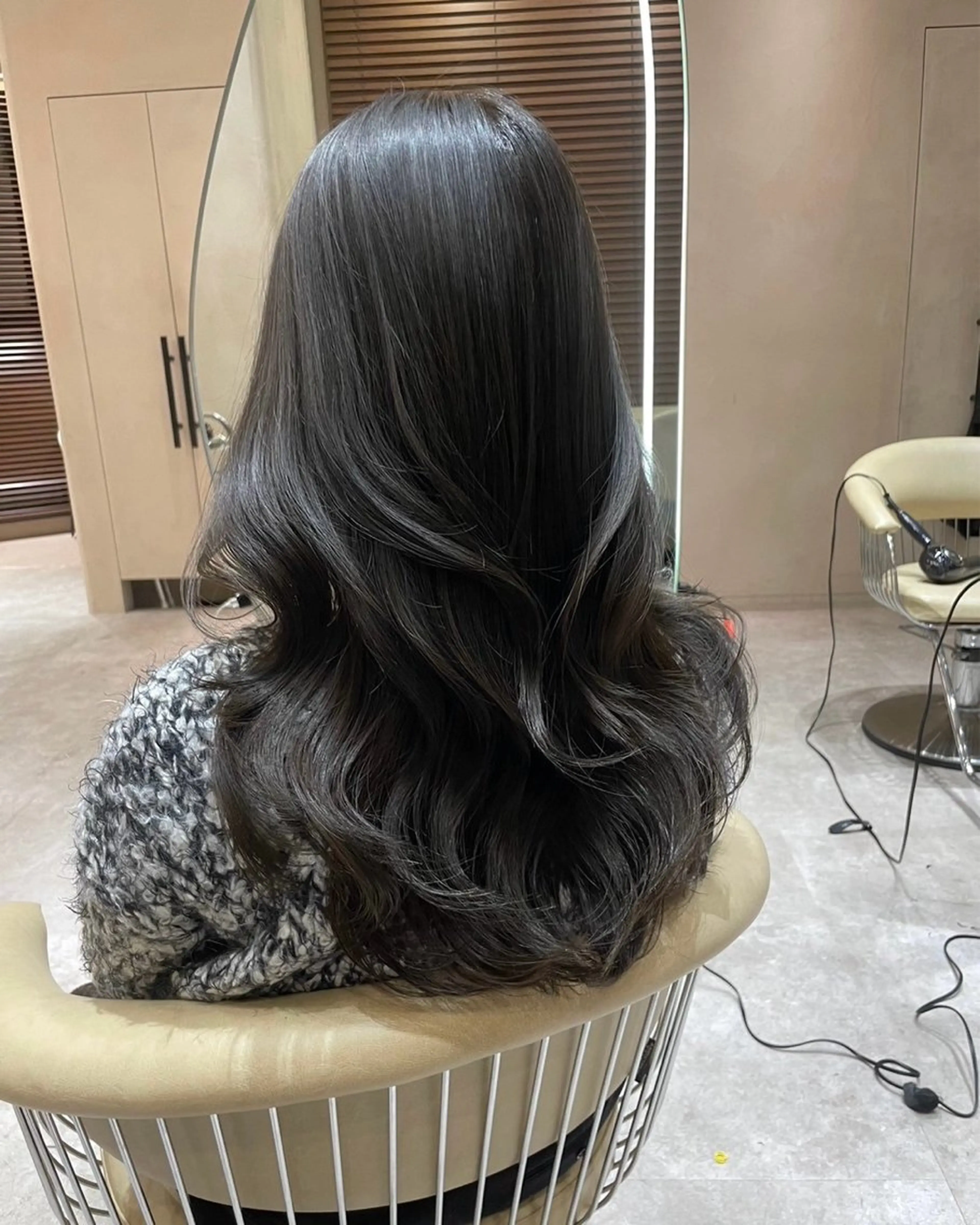ミディアム カラー くびれボブ×赤み 消しカラー/楓のヘアスタイル