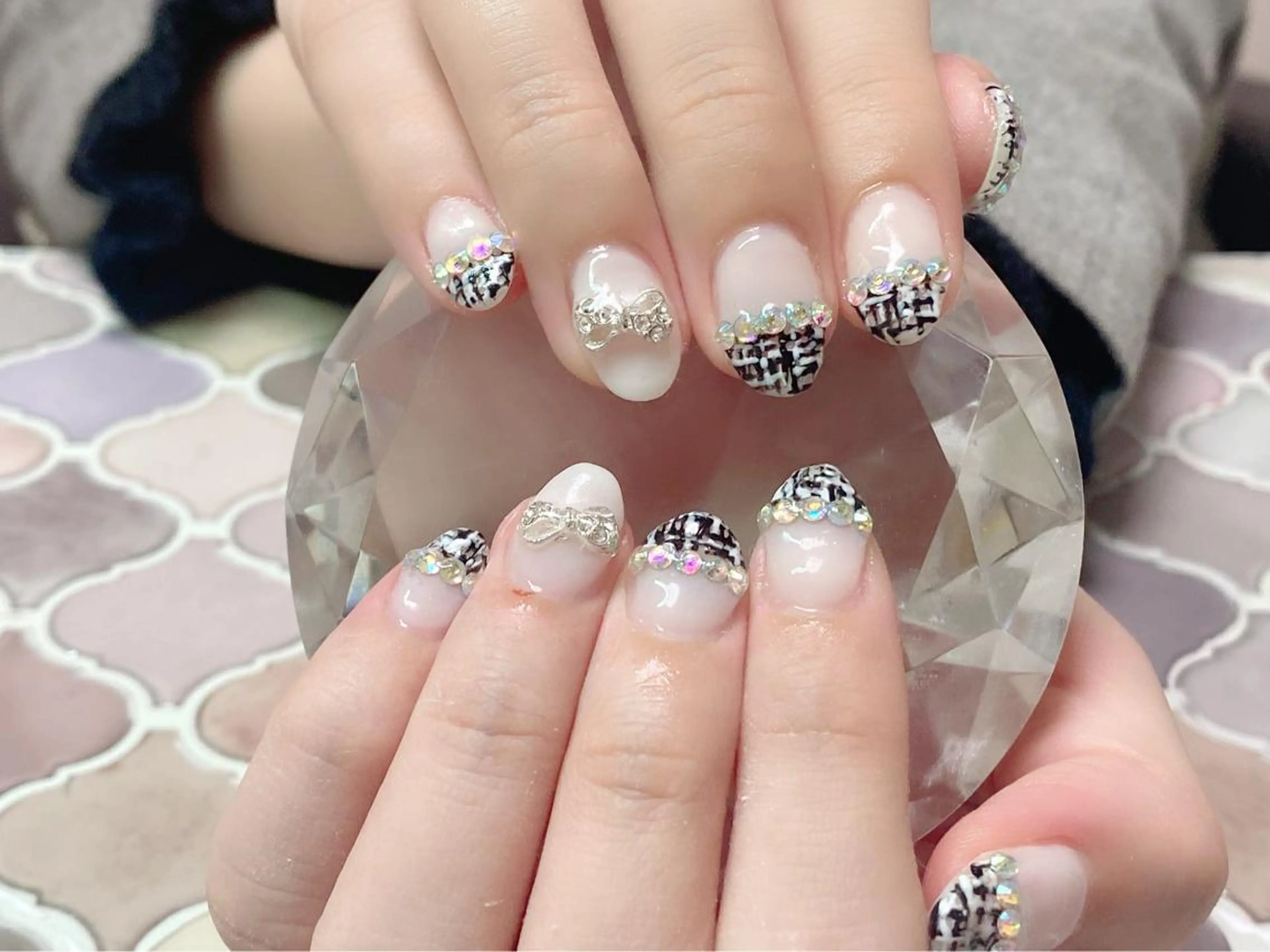 ネイル 痛ネイル/ワンホン/ フィルイン/長さだしのネイルデザイン