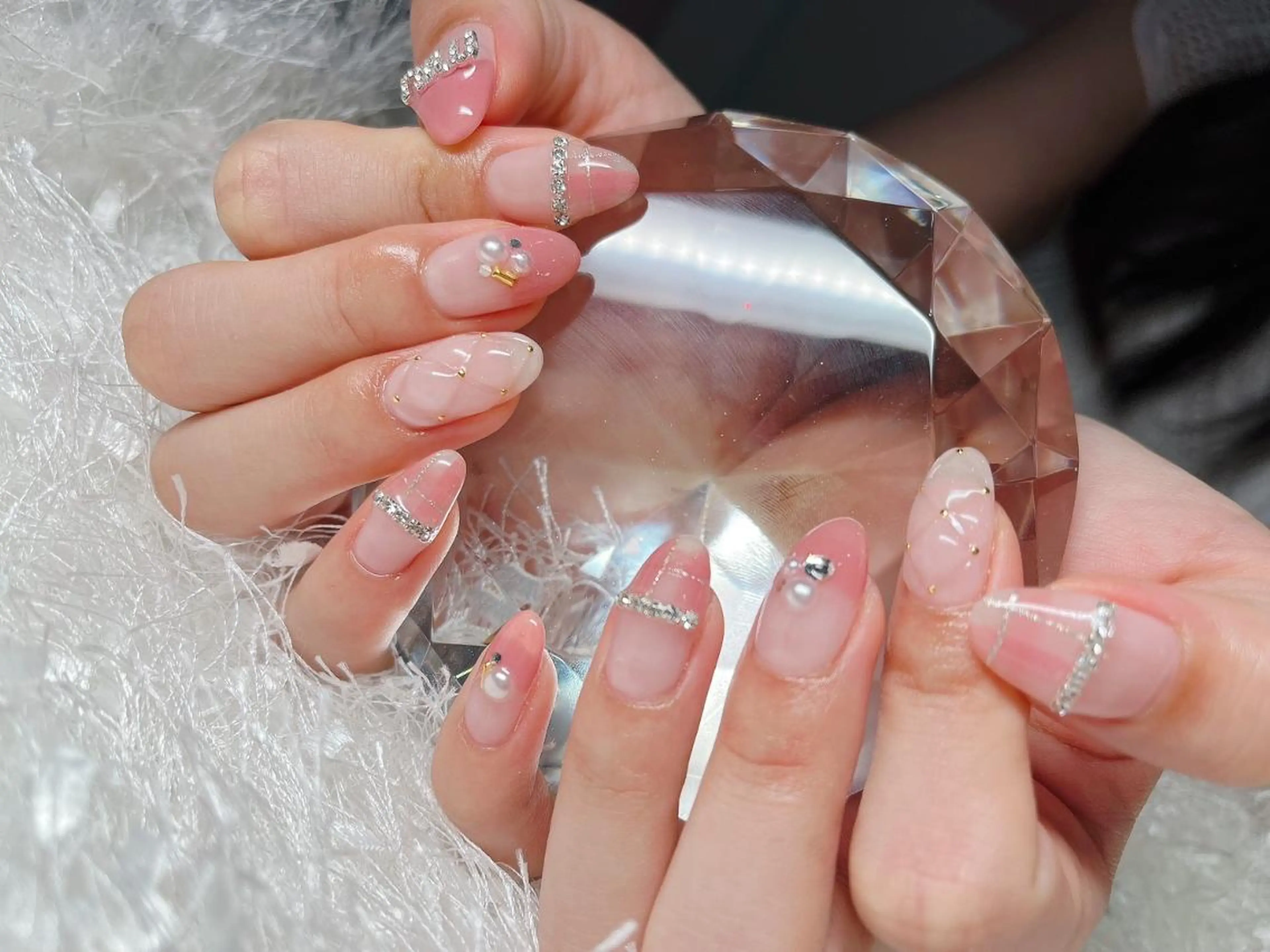 ネイル 長さ出し フレンチネイル ジェルネイル グラデーション 韓国ネイル ハンドネイル Nail&eye Belire 新宿のネイルデザイン