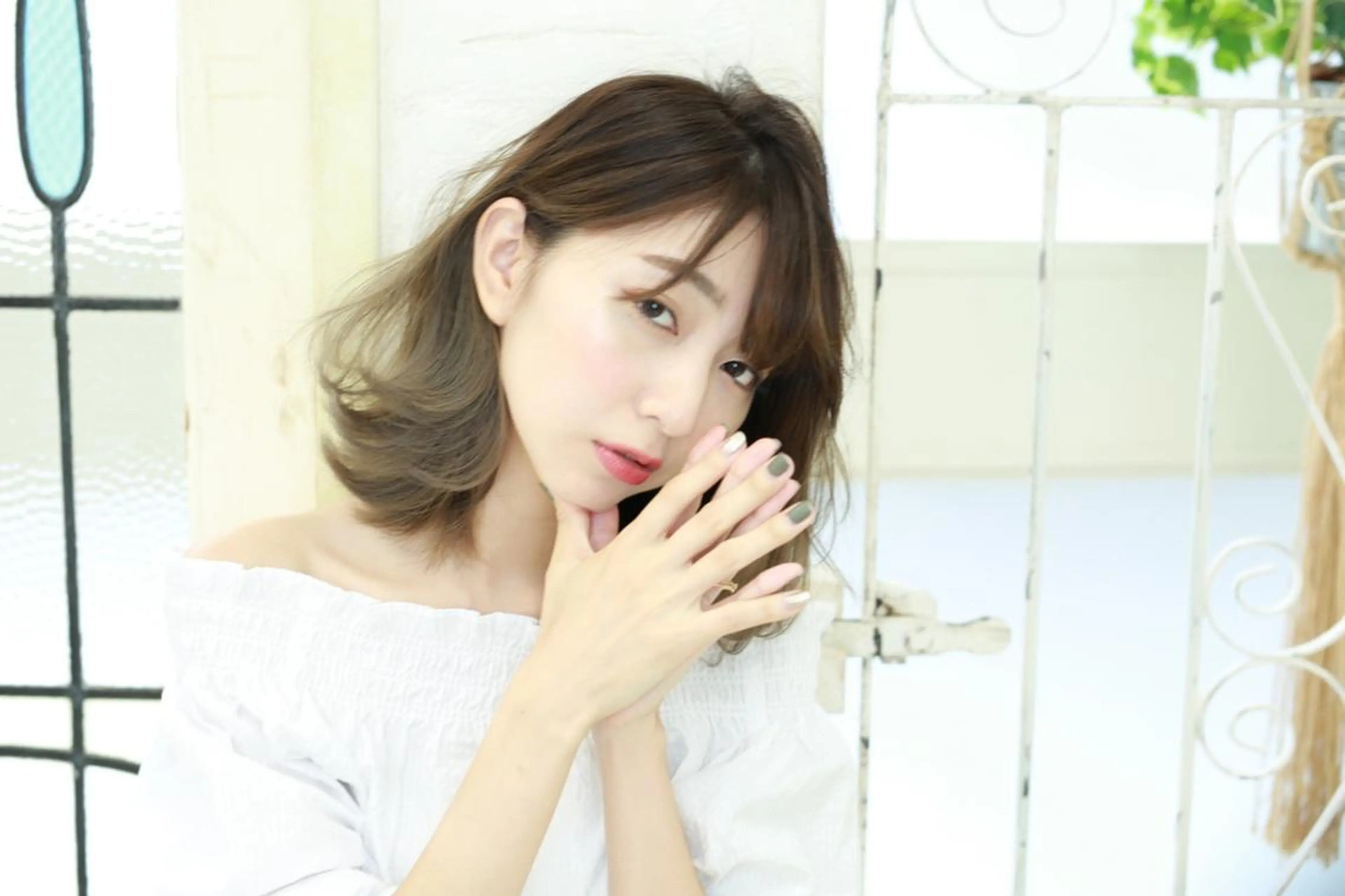 カラー パーマ ヘアアレンジ バレイヤージュ ブルーカラー ブルージュ グラデーションカラー ハイライトカラー 小顔カット✨ 透明感カラーのヘアスタイル