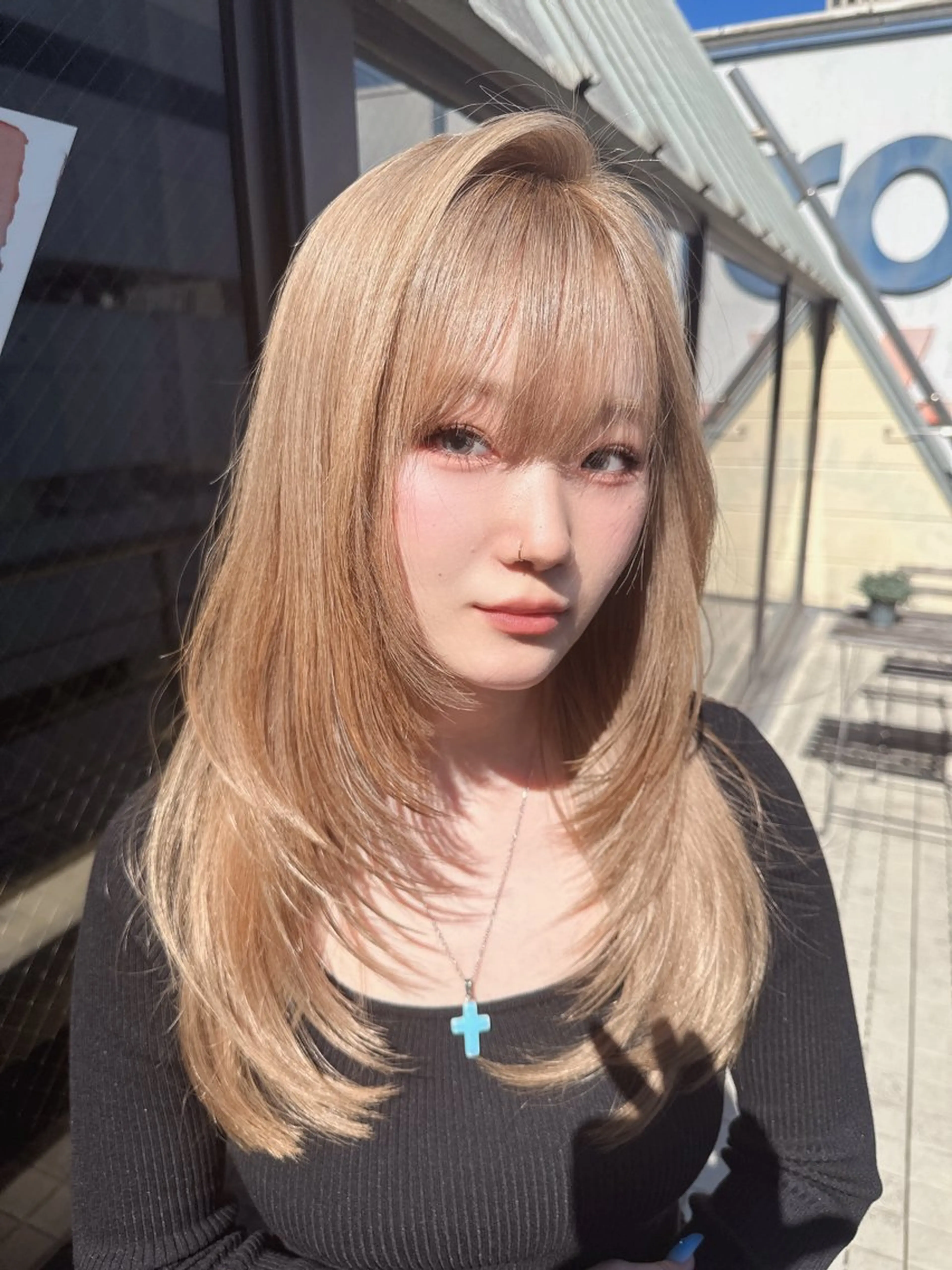 ロング カラー カット ヘアカラー トリートメント ワンホンヘア ケラチン/Kaitoのヘアスタイル