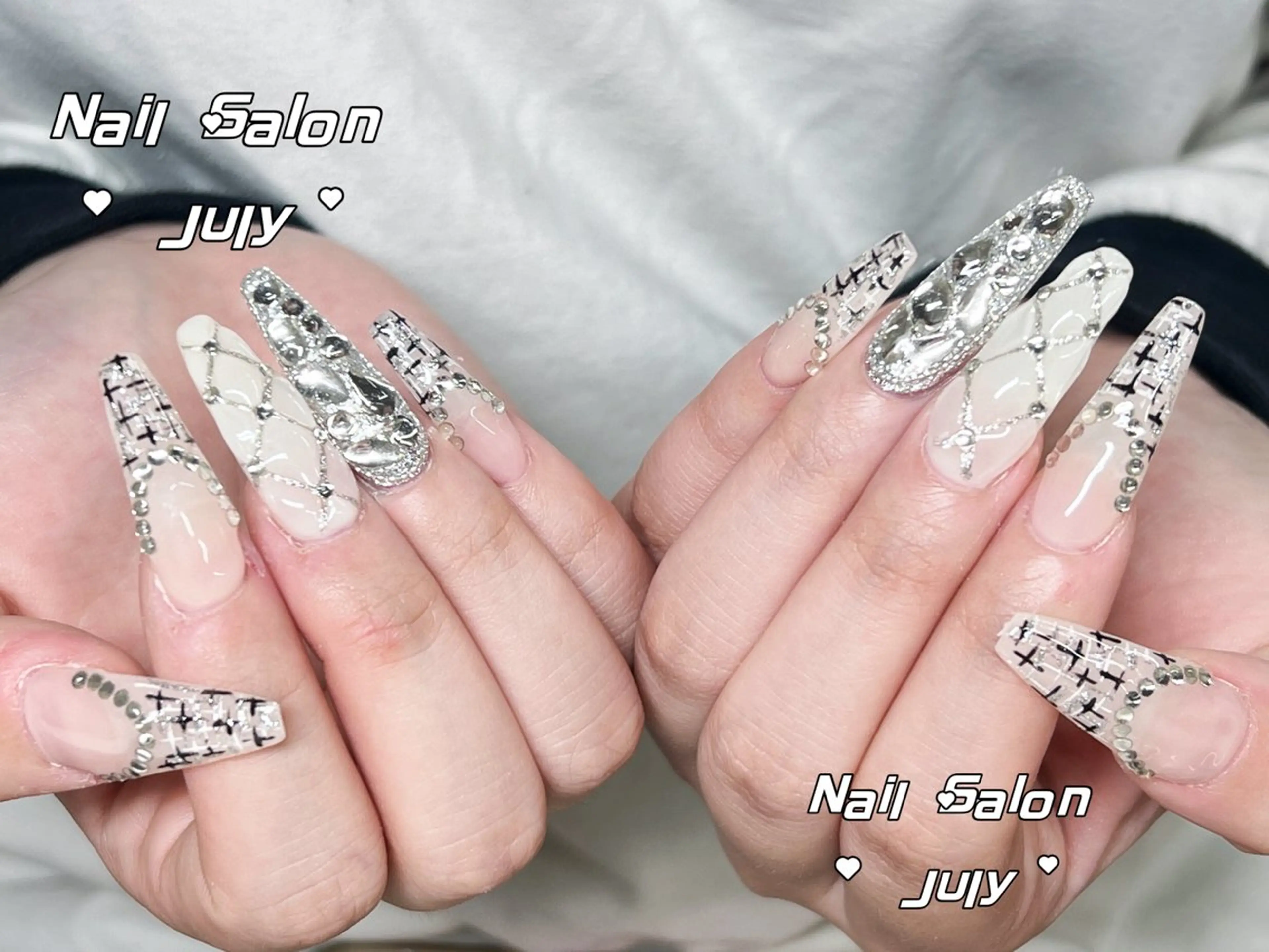 ネイル アートネイル オーロラネイル ジェルネイル ガーリー キラキラネイル ハンドネイル July モモのネイルデザイン