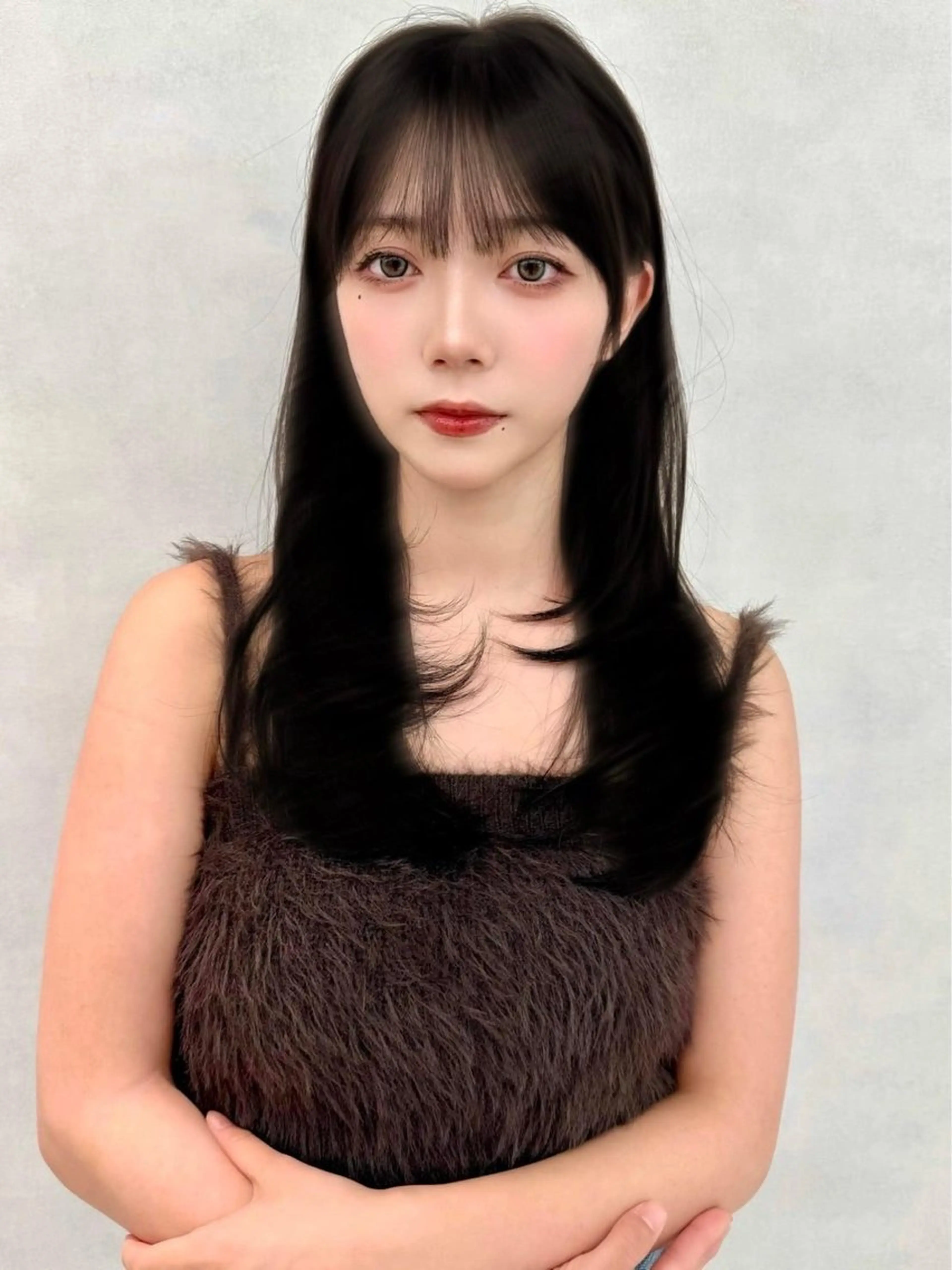 ロング 顔周りカット 韓国風ヘア レイヤーカット 🇰🇷韓国レイヤー 艶カラー／田川佑紀のヘアスタイル