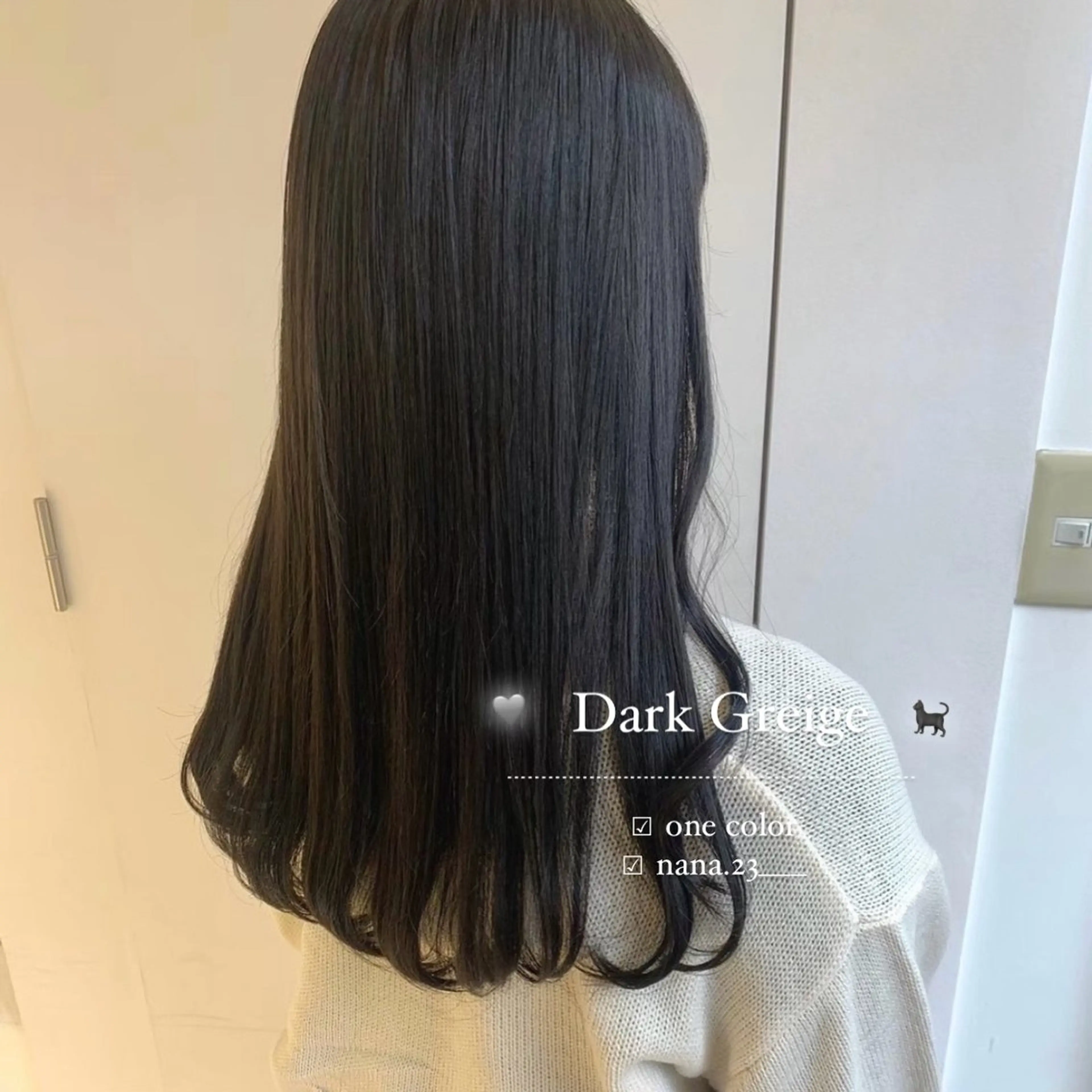 ロング カラー ダークグレー ダークグレージュ グレージュ ParveMix￤ 出石 菜々🥂のヘアスタイル