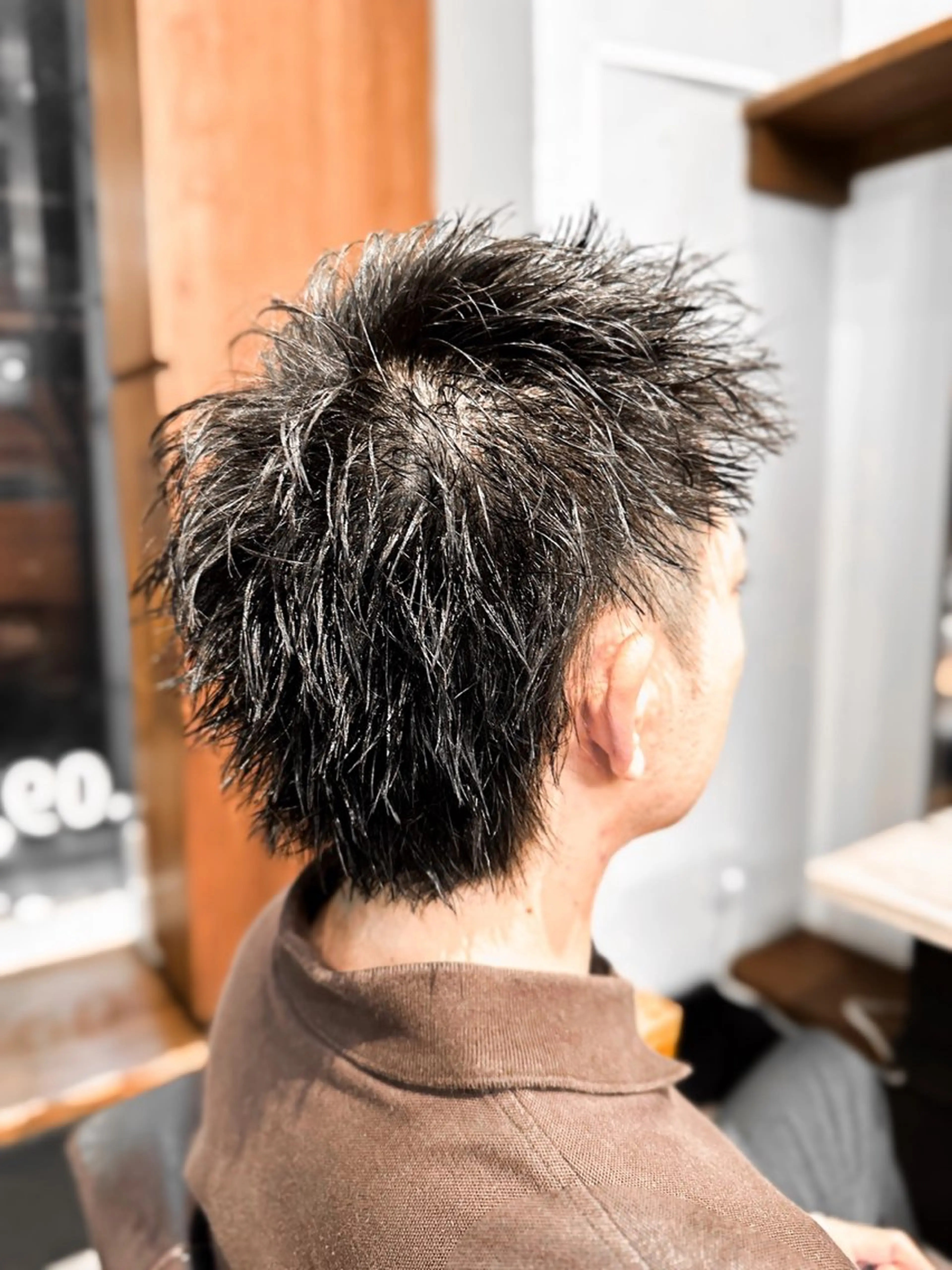 メンズ スパイキーショート ツーブロック カット ヘッドスパ say.所属・ブリーチカラー🔥 パーマ【佐々木凌平】のヘアスタイル