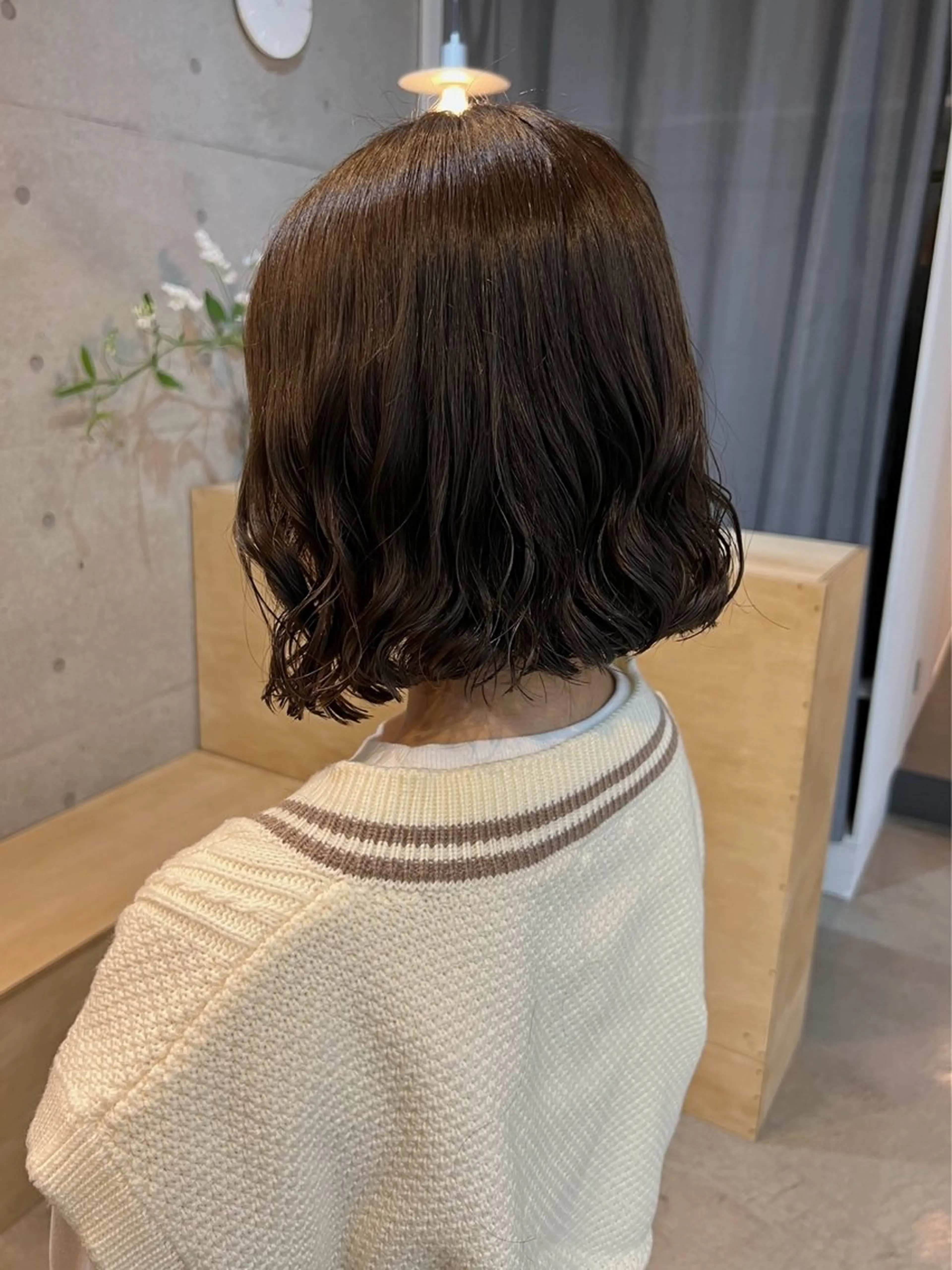 ミディアム カラー パーマ カット ヘアカラー パーマ 【arc】akane オリーブ/ベージュのヘアスタイル