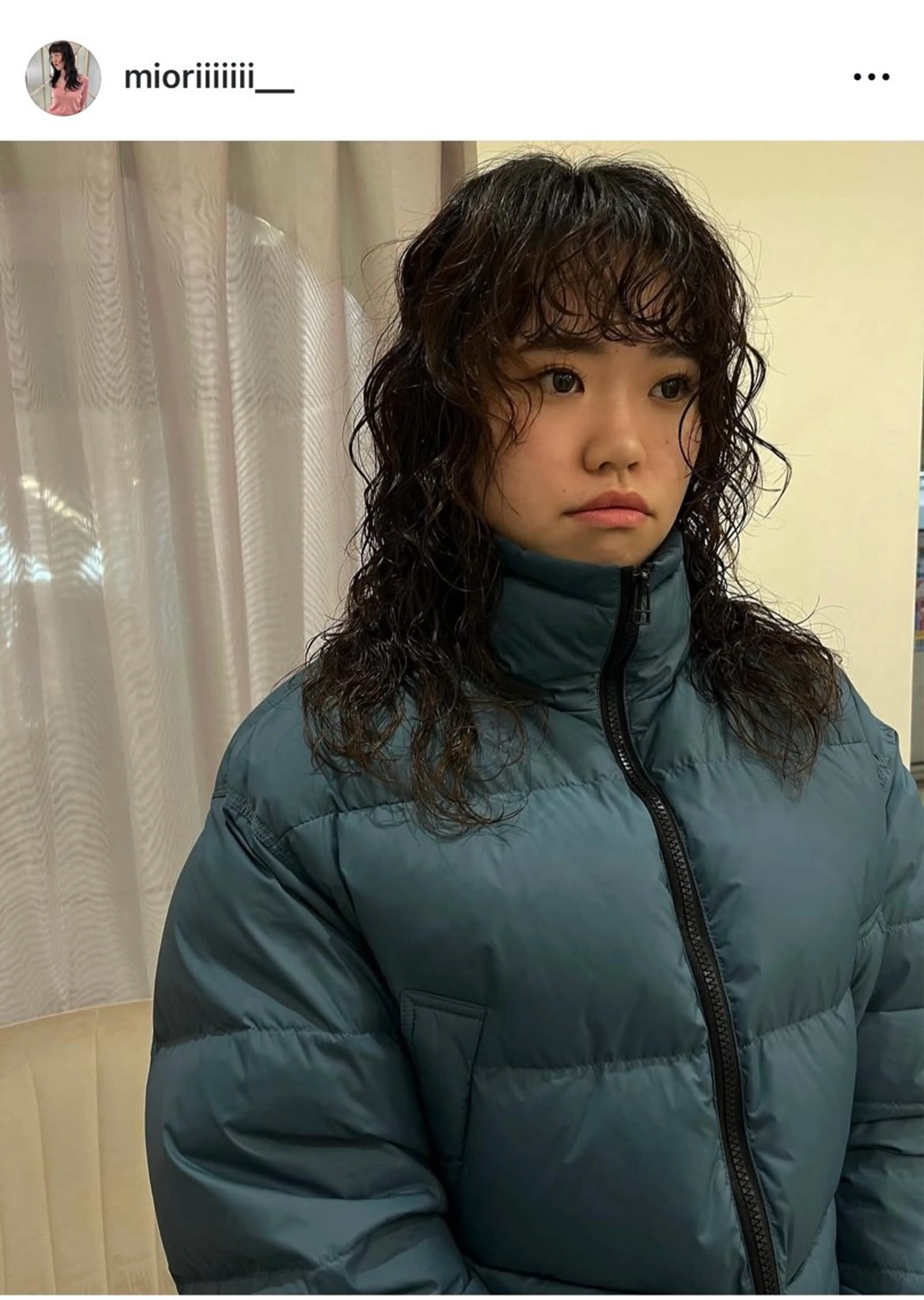 ミディアム パーマ カット パーマ トリートメント 松村 澪里のヘアスタイル