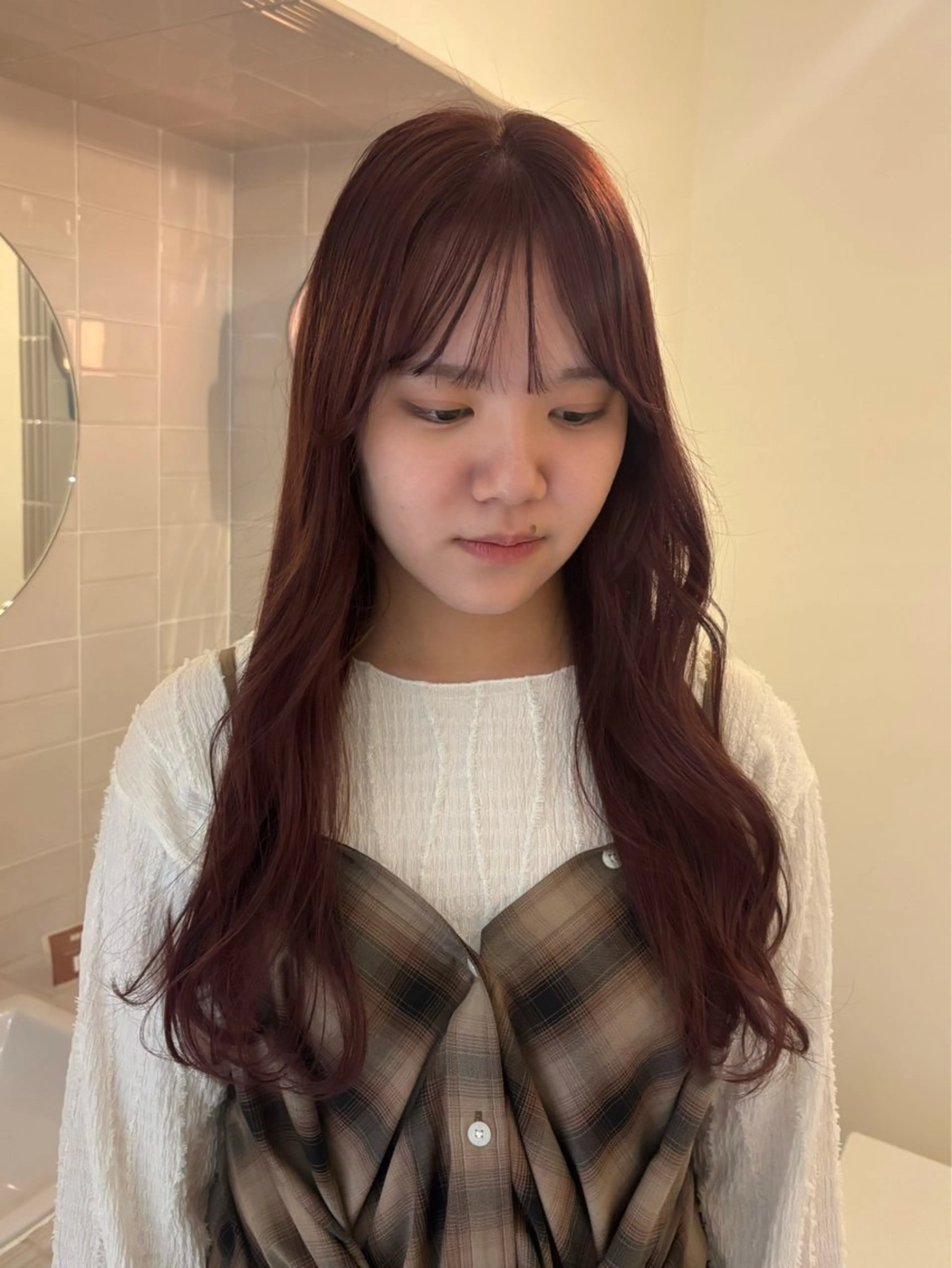 カラー ブラウンカラー ピンクカラー 船越 愛のヘアスタイル