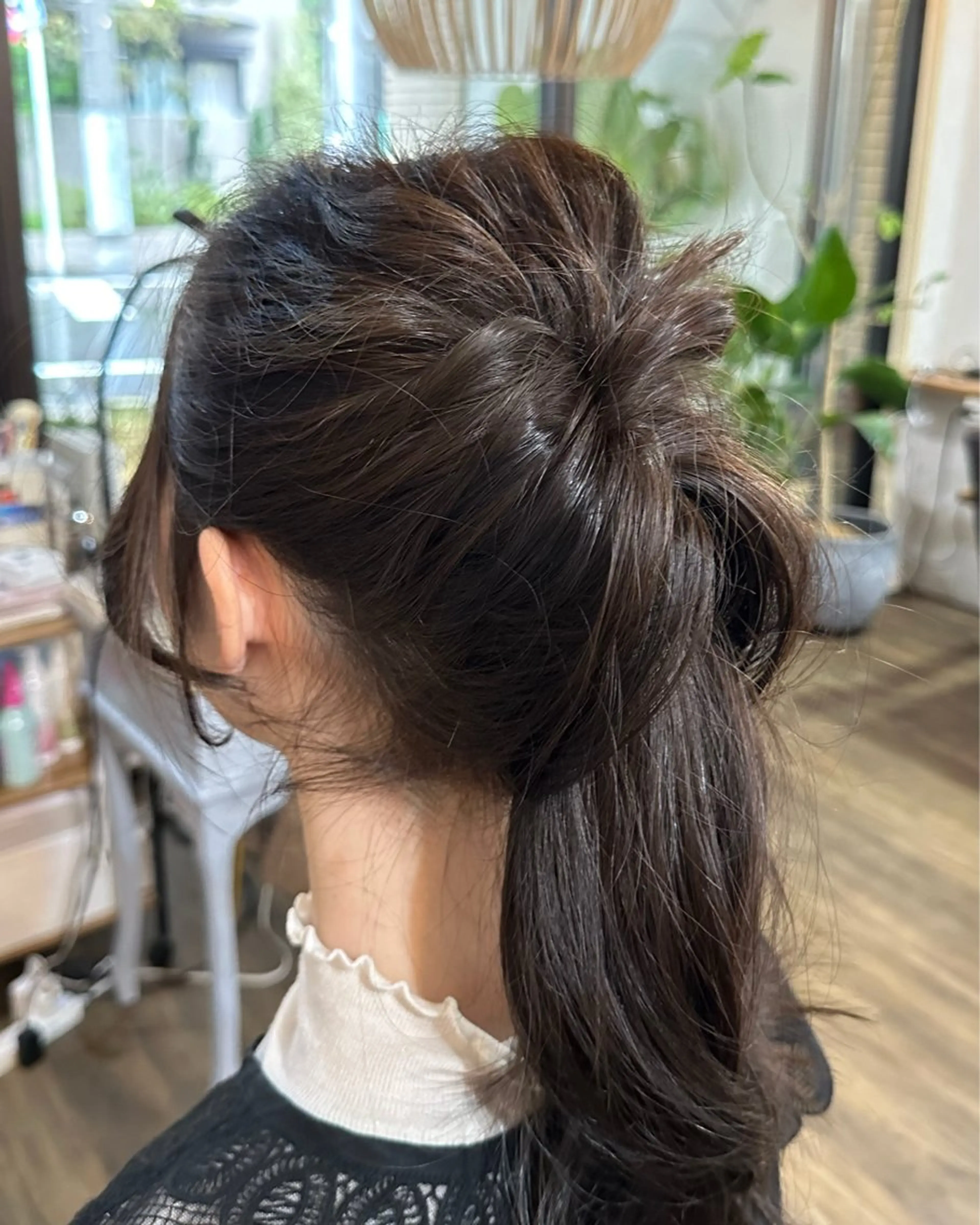 ロング カラー ヘアアレンジ ポニーテール デート 簡単アレンジ 韓国風ヘア カット ヘアカラー トリートメント フリーランス所属・韓国ヘア レイヤー くびれヘアMATSUのヘアスタイル