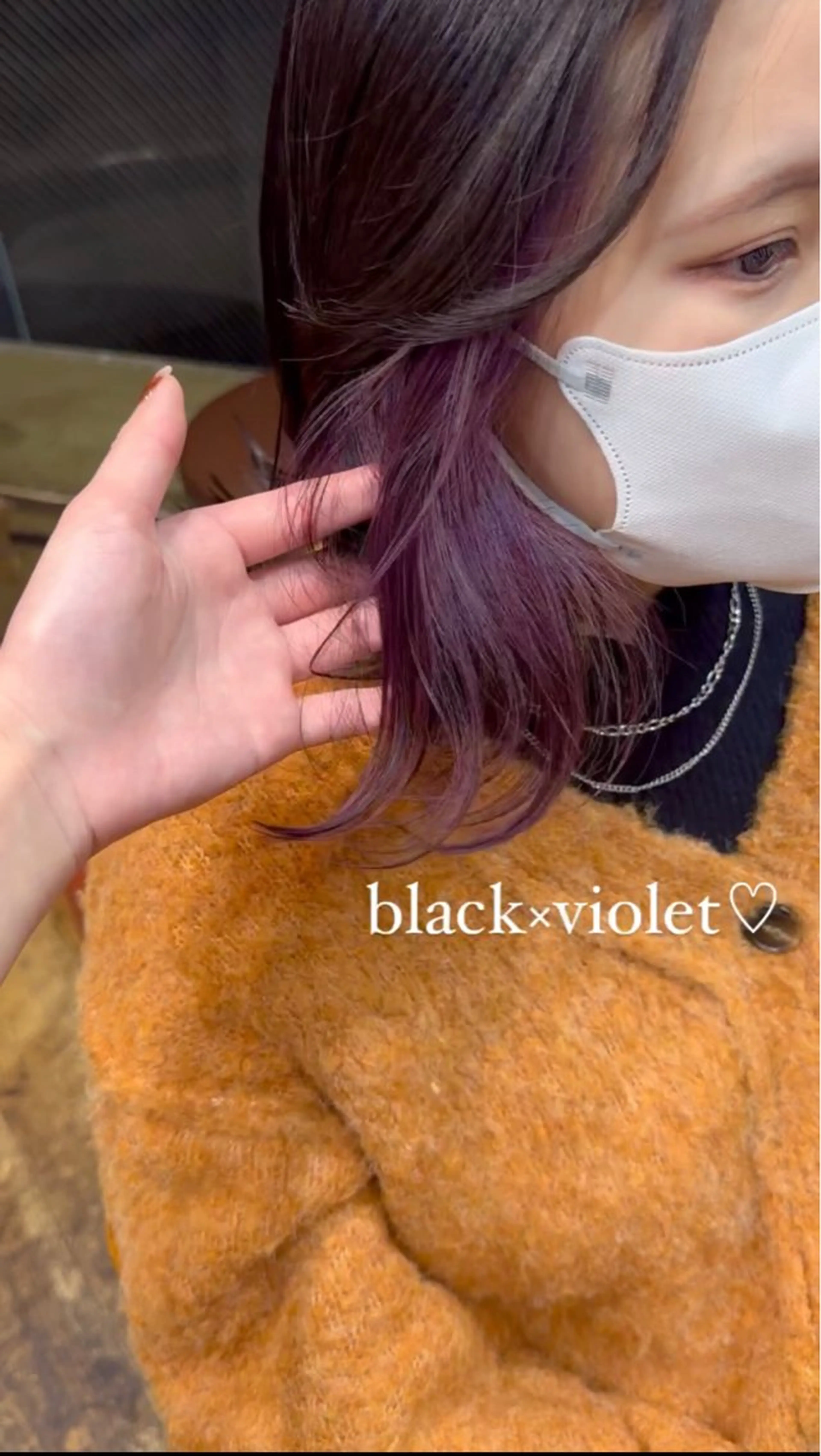 ミディアム カラー バイオレットカラー カット ヘアカラー 🌈艶髪縮毛矯正🌈 岡野美典のヘアスタイル