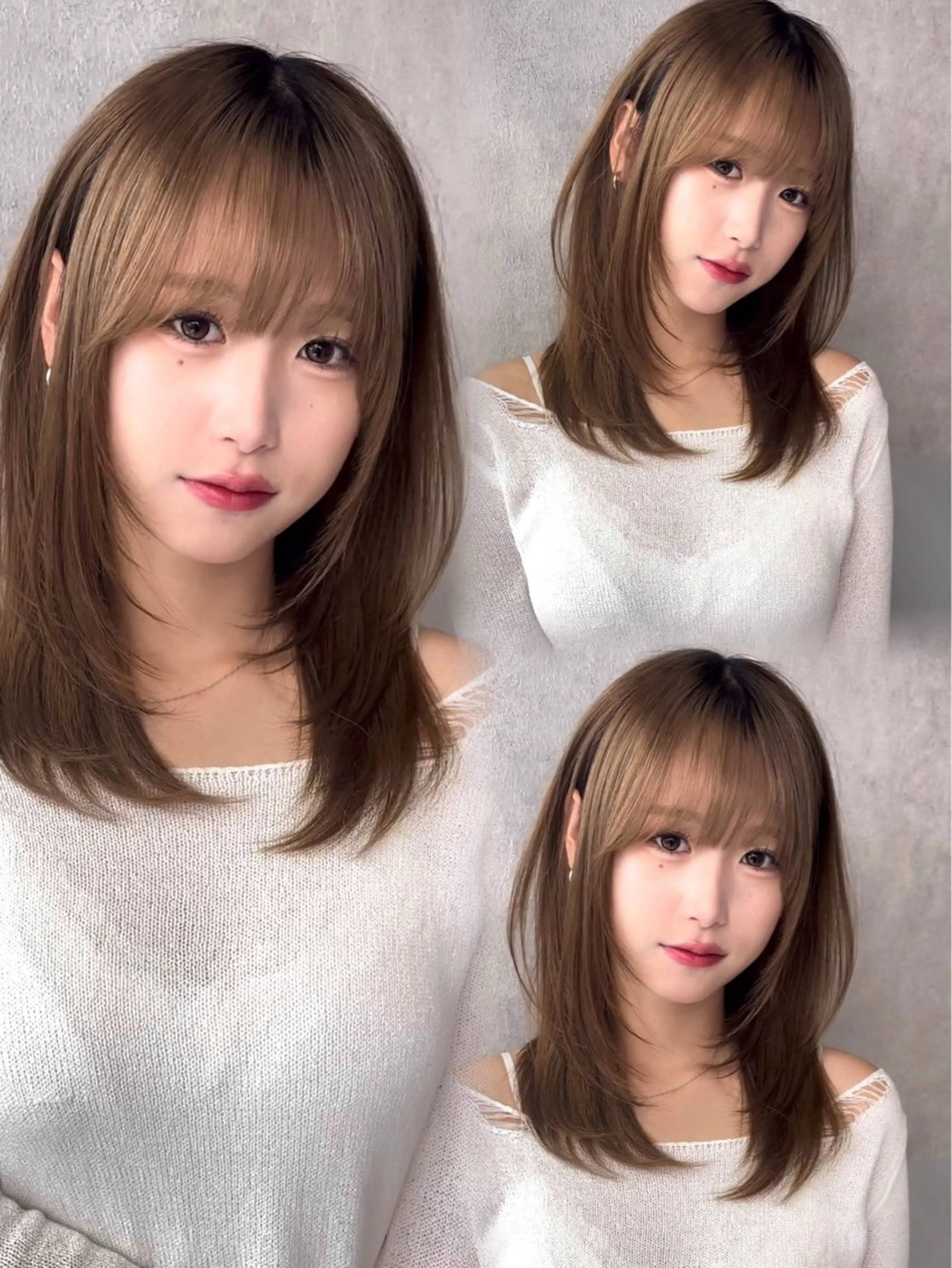 セミロング カット ヘアカラー トリートメント 韓国🇰🇷レイヤー 透明感/秀瑛🩶のヘアスタイル