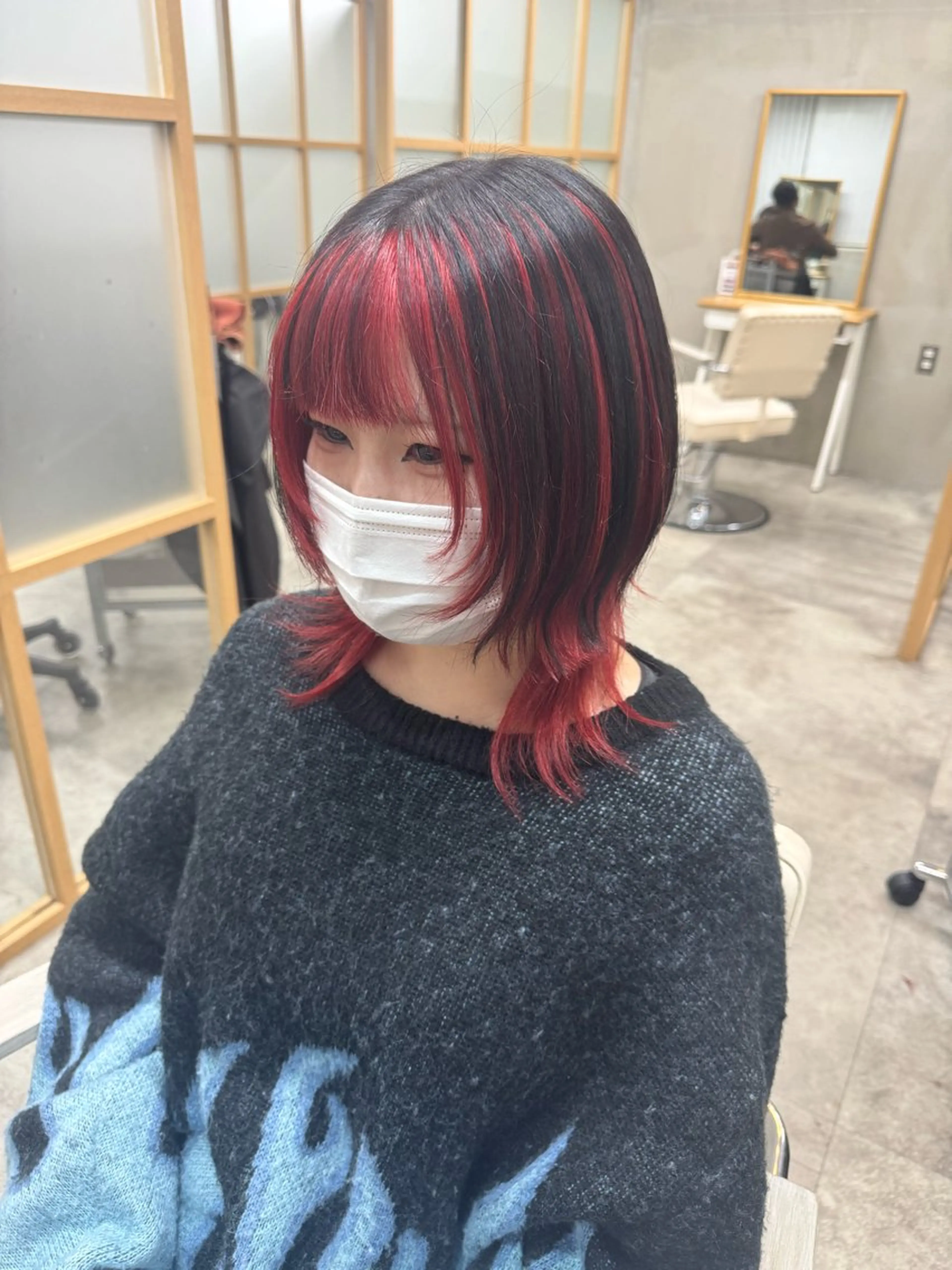 ミディアム カラー カット ヘアカラー トリートメント S.BLOOM 川崎 翔哉のヘアスタイル