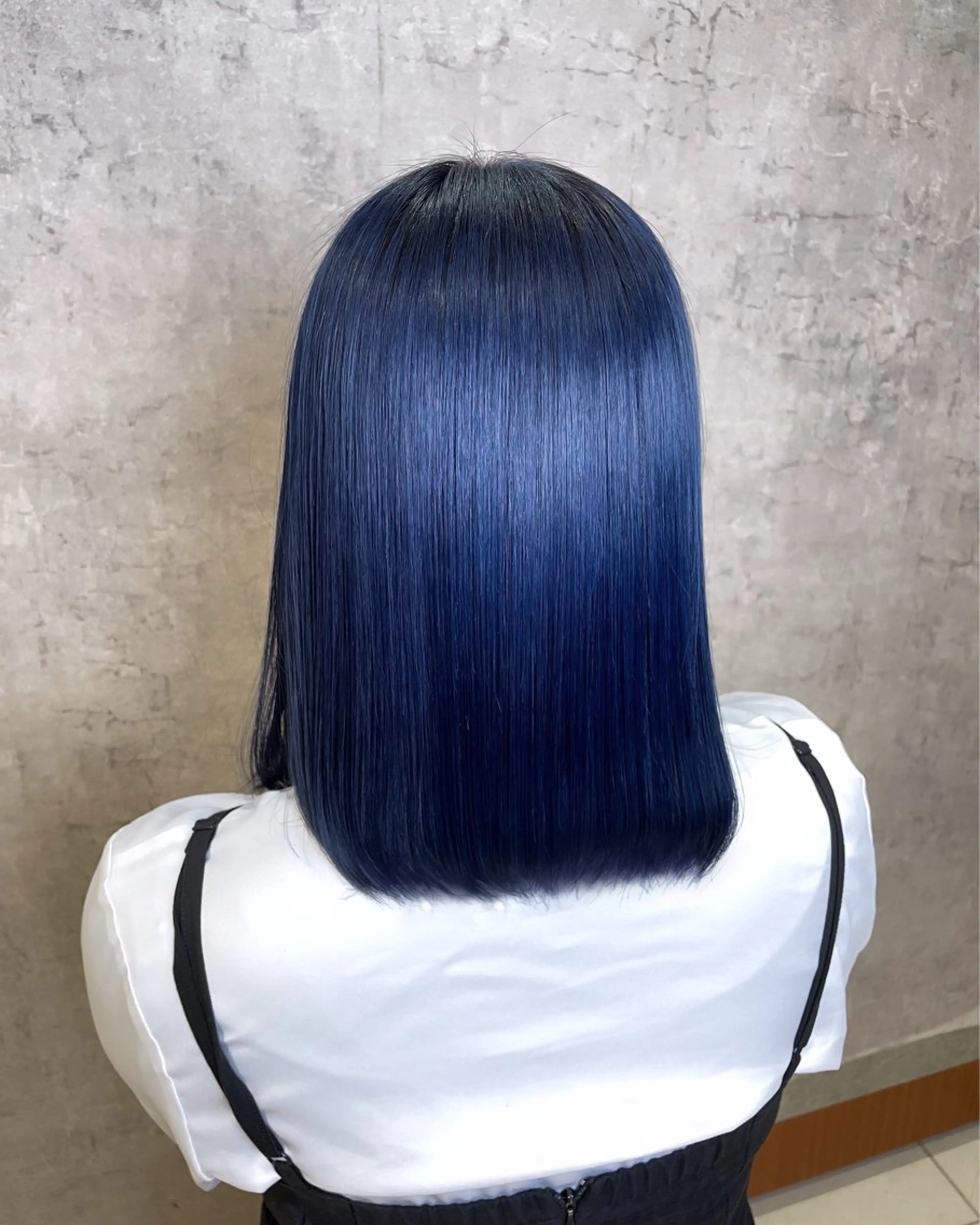 カラー 黒髪 ブルーカラー ブルーブラック shiho/金山 💎ケアブリーチ◎のヘアスタイル