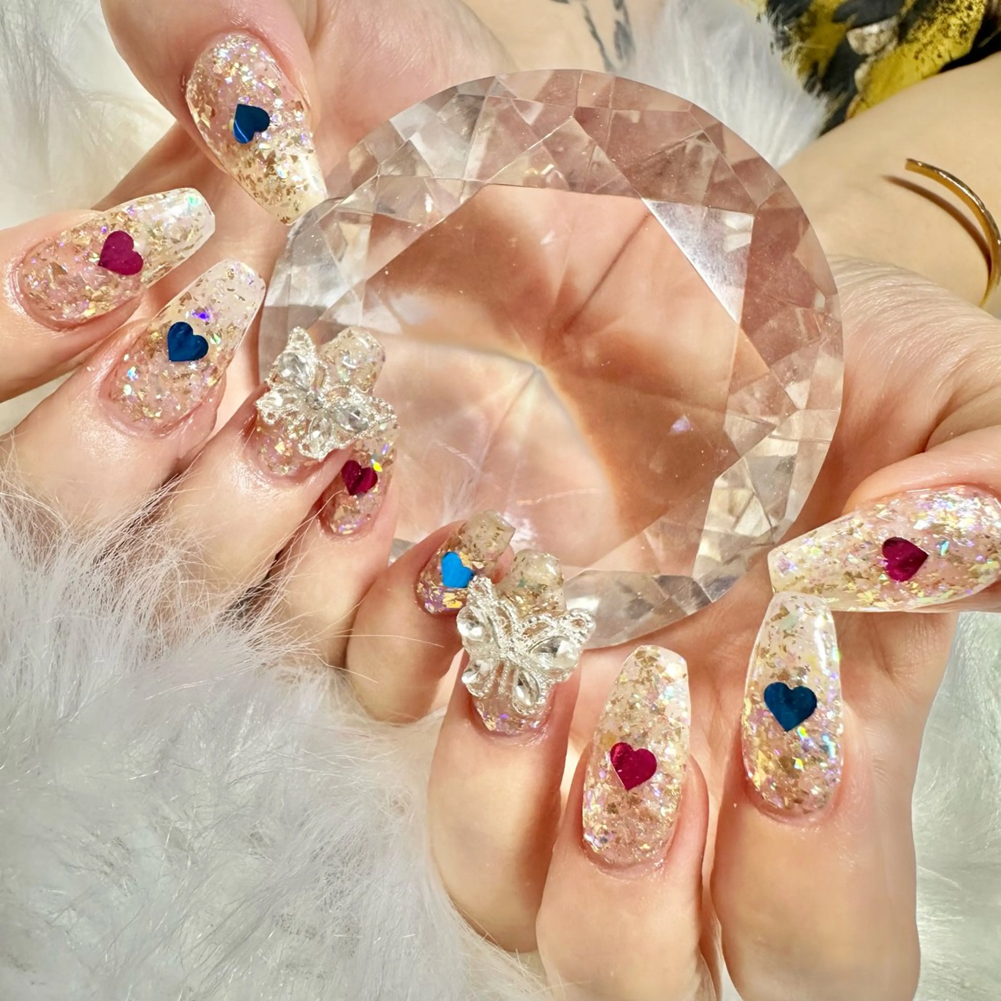 ネイル ハート キラキラネイル 韓国ネイル ラメ(グリッター) 🤎CHARME NAIL🤎のネイルデザイン