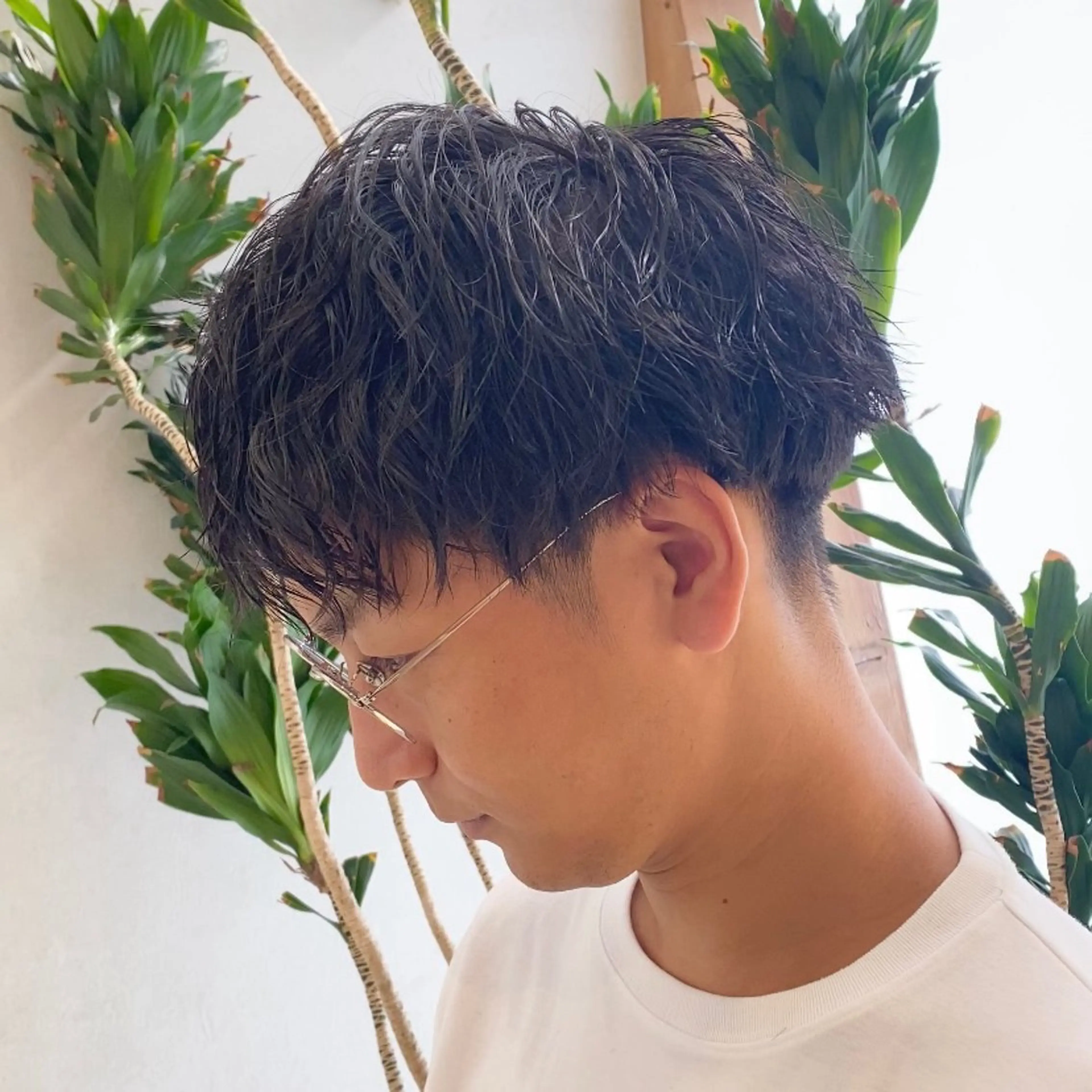 ショート パーマ メンズ マッシュ 刈り上げ ナツハラ サトシのヘアスタイル