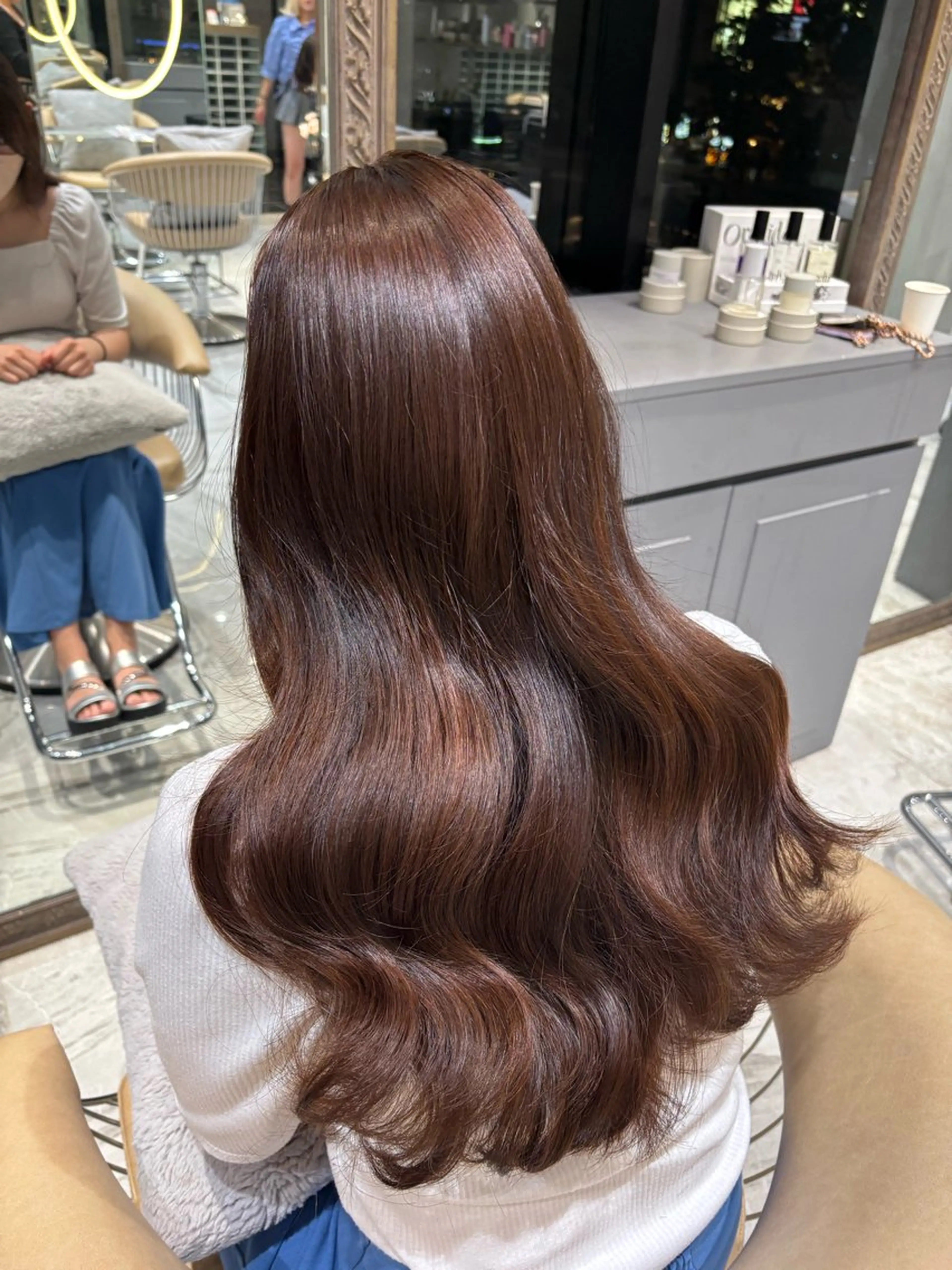 ロング カラー ヘアカラー 透明感カラー/艶髪 髪質改善/縮毛矯正のヘアスタイル