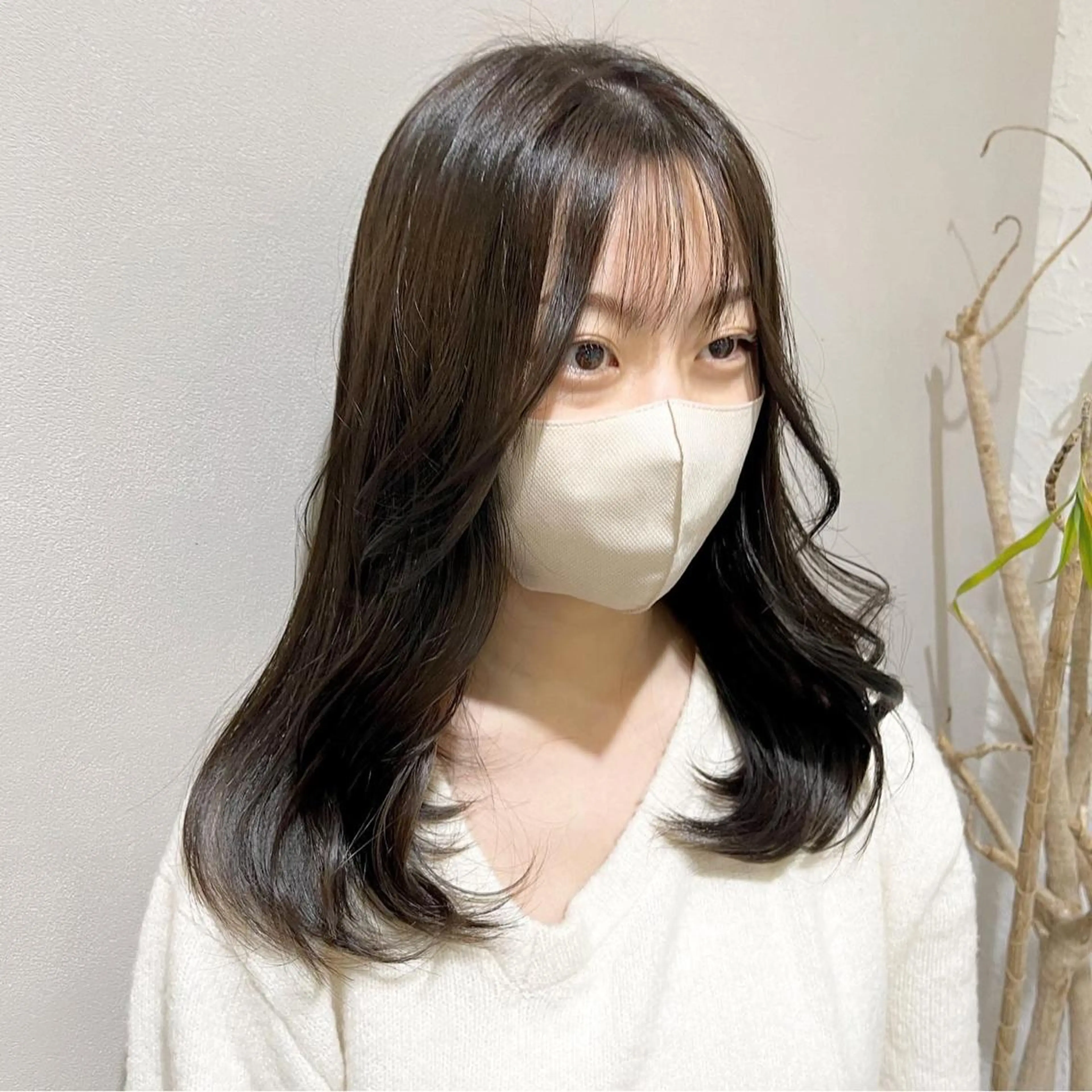 セミロング カラー グレージュ オリーブグレージュ オリーブグレー 仙台/駅近/ AUTHEN/アンズのヘアスタイル