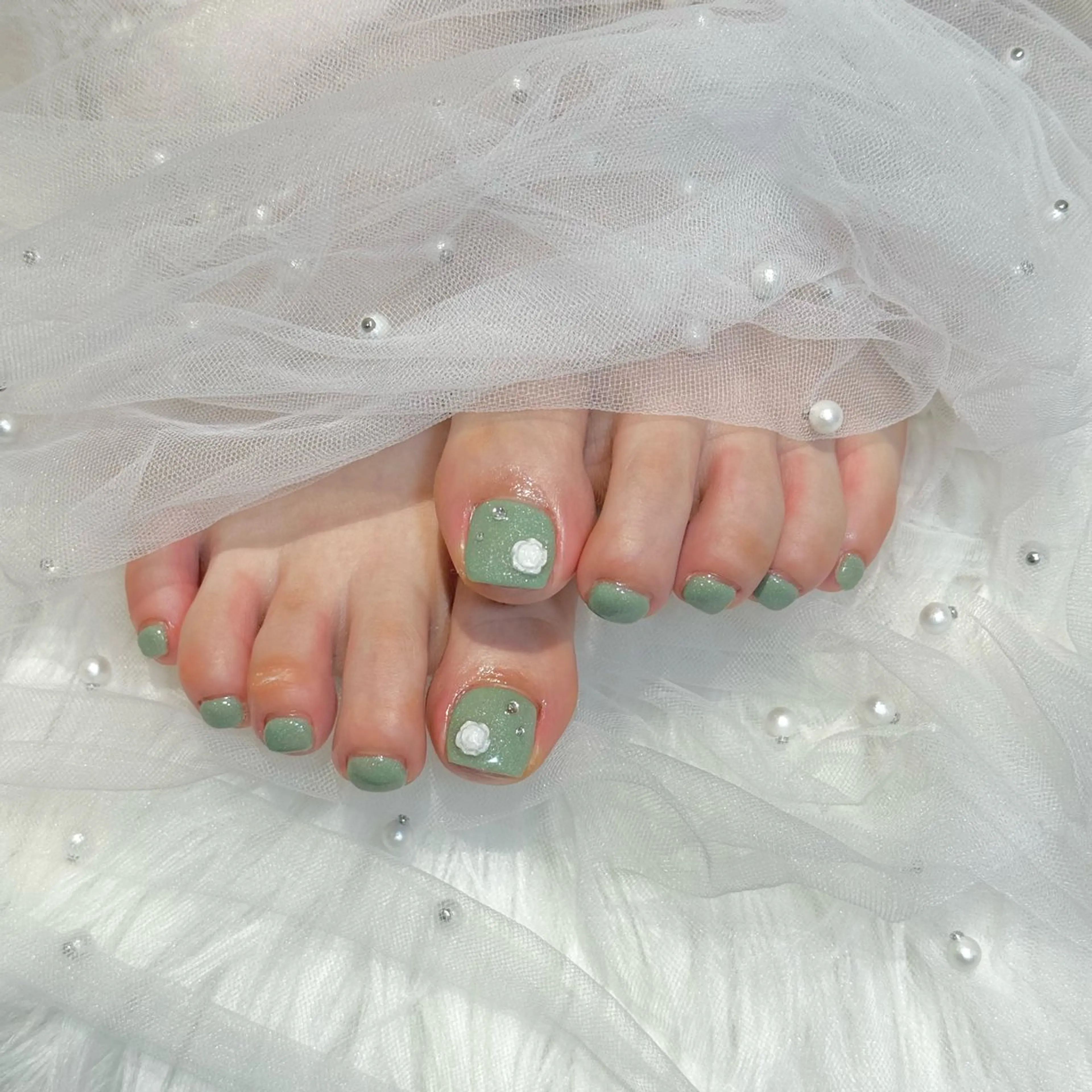 【FOOT】⭐️オフなし⭐️親指2本アート（フットバス込み）の写真