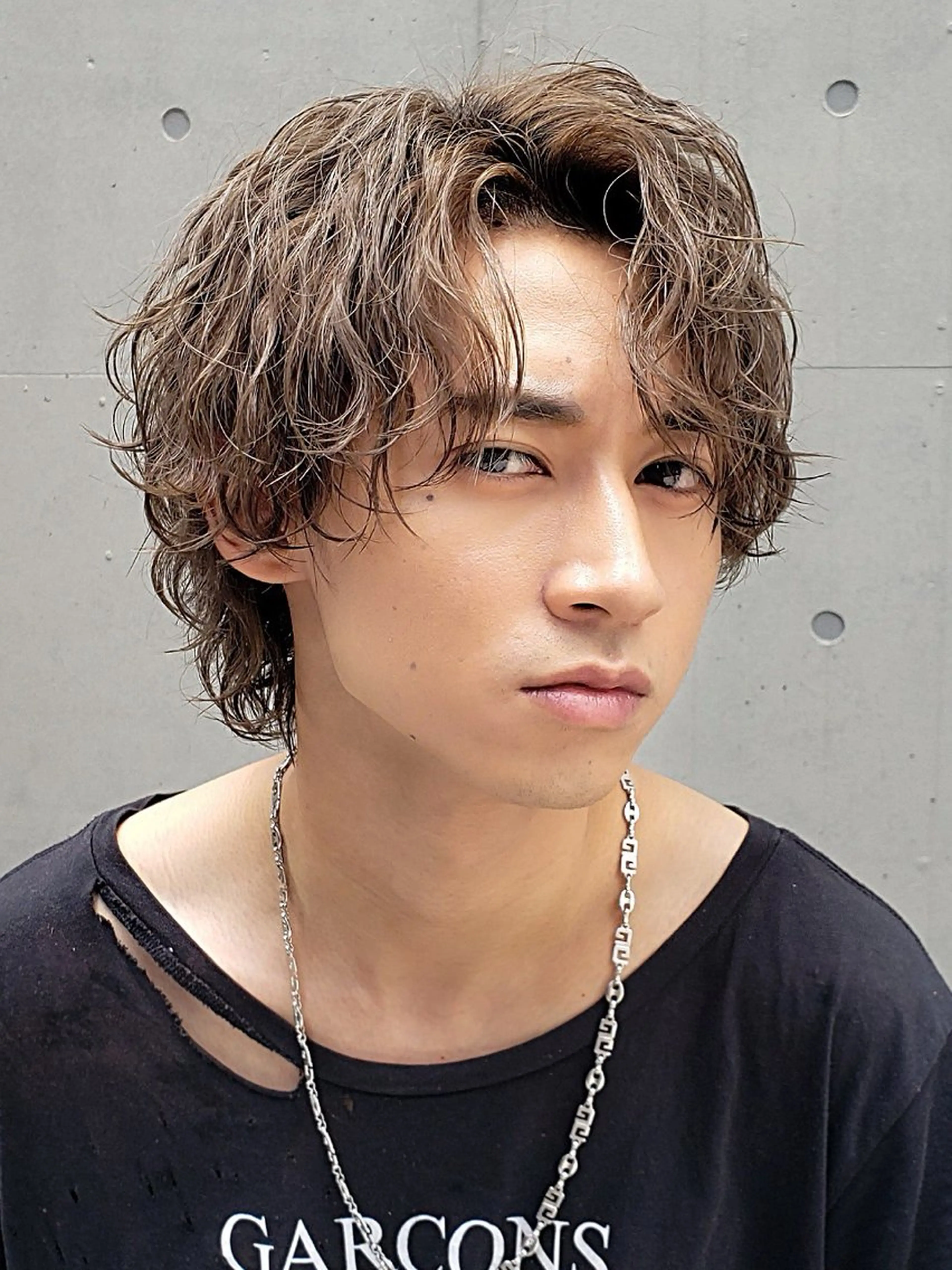 ショート パーマ ヘアアレンジ メンズ 原宿波巻きスパイラル パーマTOSHIのヘアスタイル