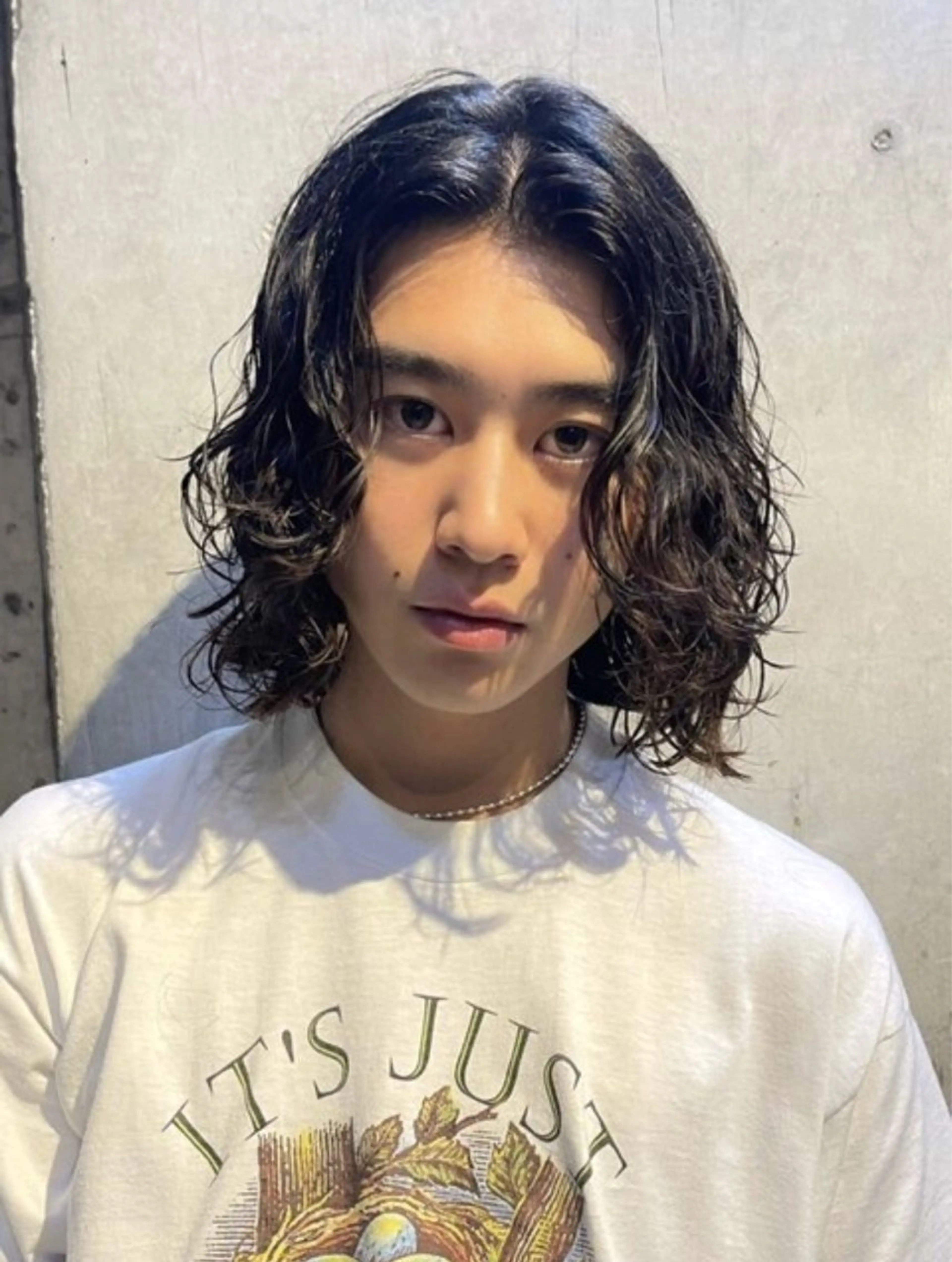 ミディアム パーマ メンズ カット パーマ fifth天神メンズ パーマ職人/山口皓大のヘアスタイル