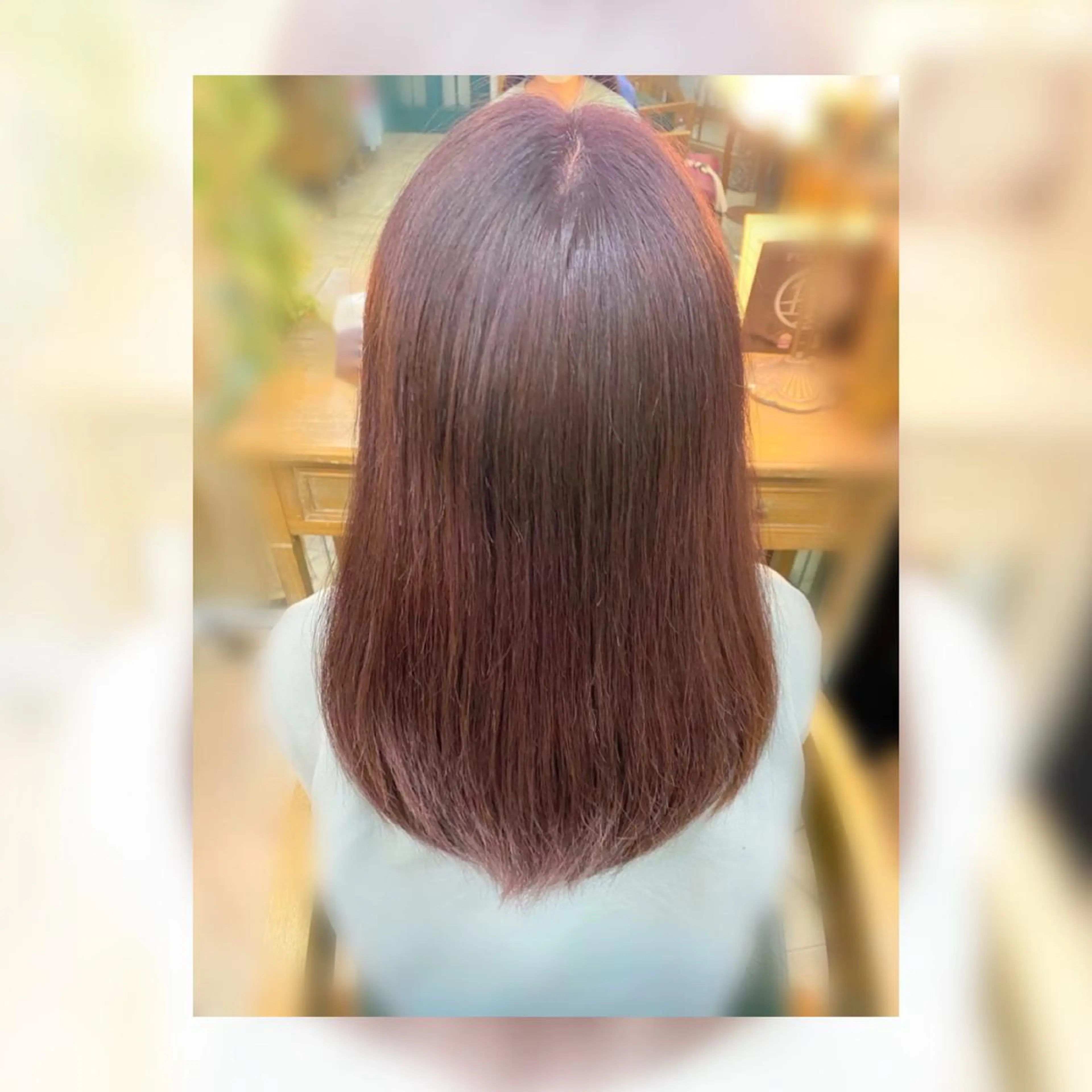 ミディアム カラー ピンクカラー レッドカラー WELLM表参道 高杉梨鬼也のヘアスタイル