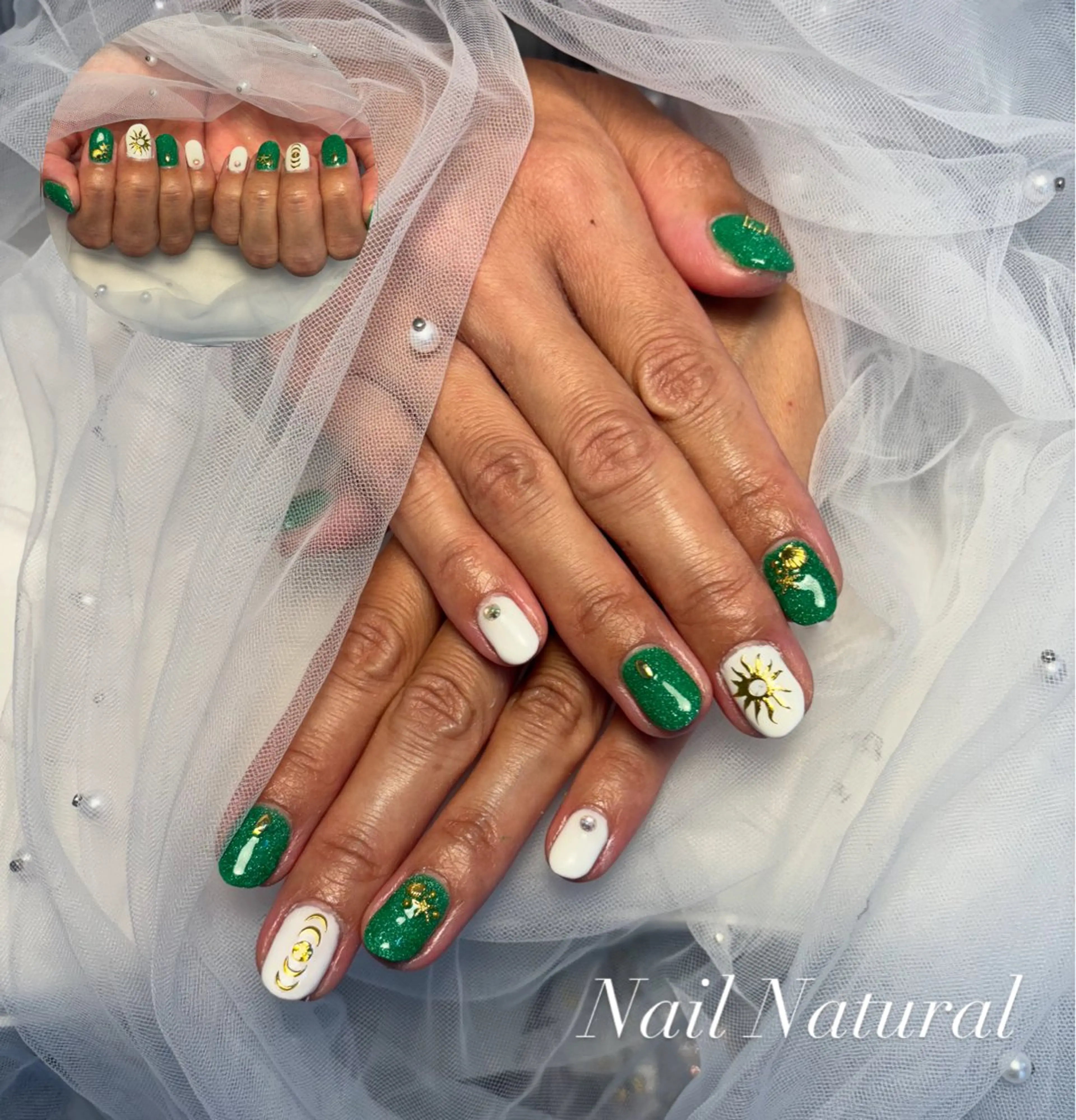 ネイル フラッシュネイル フットネイル フレンチネイル ジェルネイル ガラスフレンチ ハンドネイル Nail salon Natulalのネイルデザイン