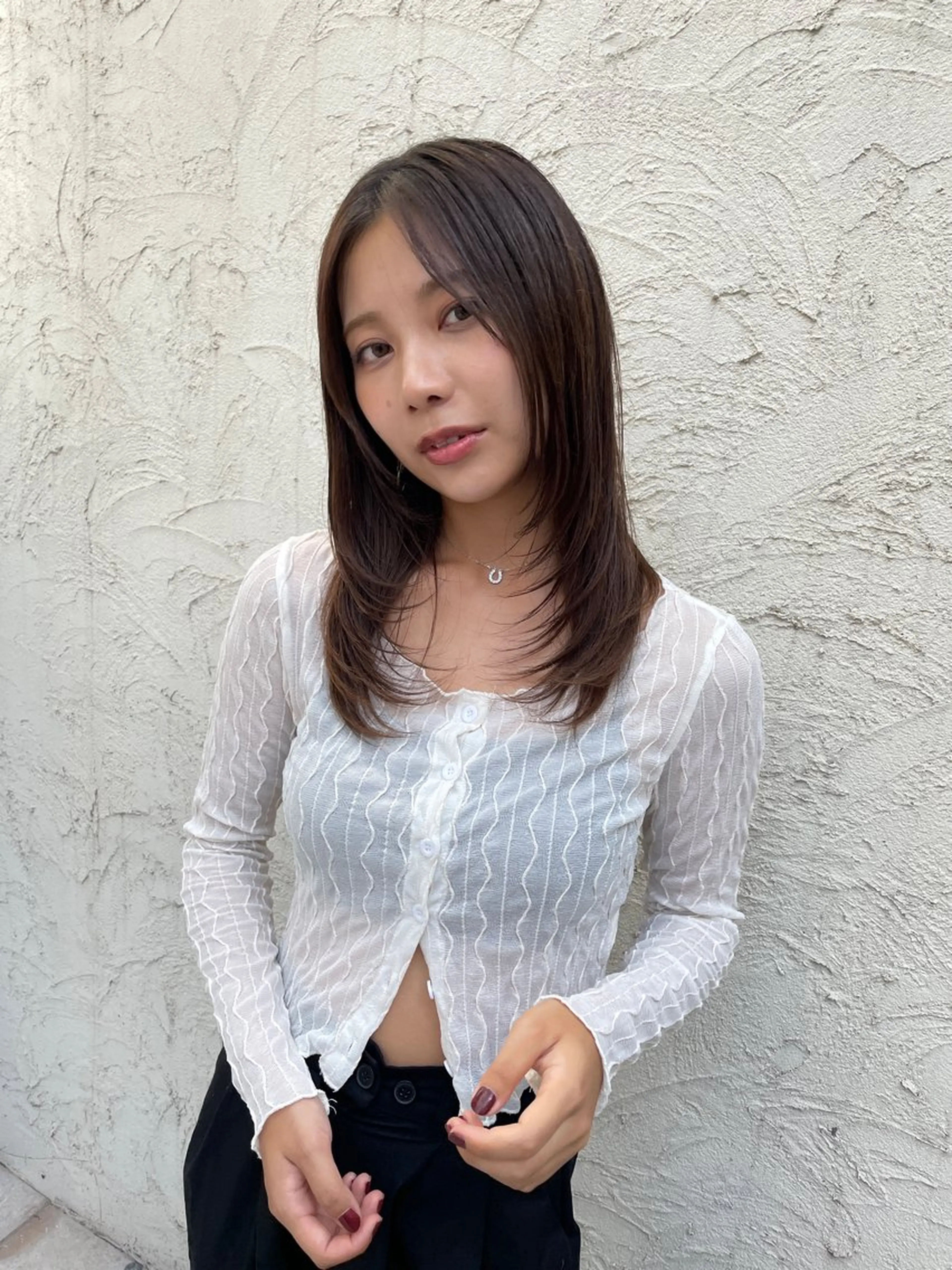 セミロング カット ヘアカラー トリートメント Lond strada所属・✨武村侑哉　韓国風 レイヤーカット✨のヘアスタイル