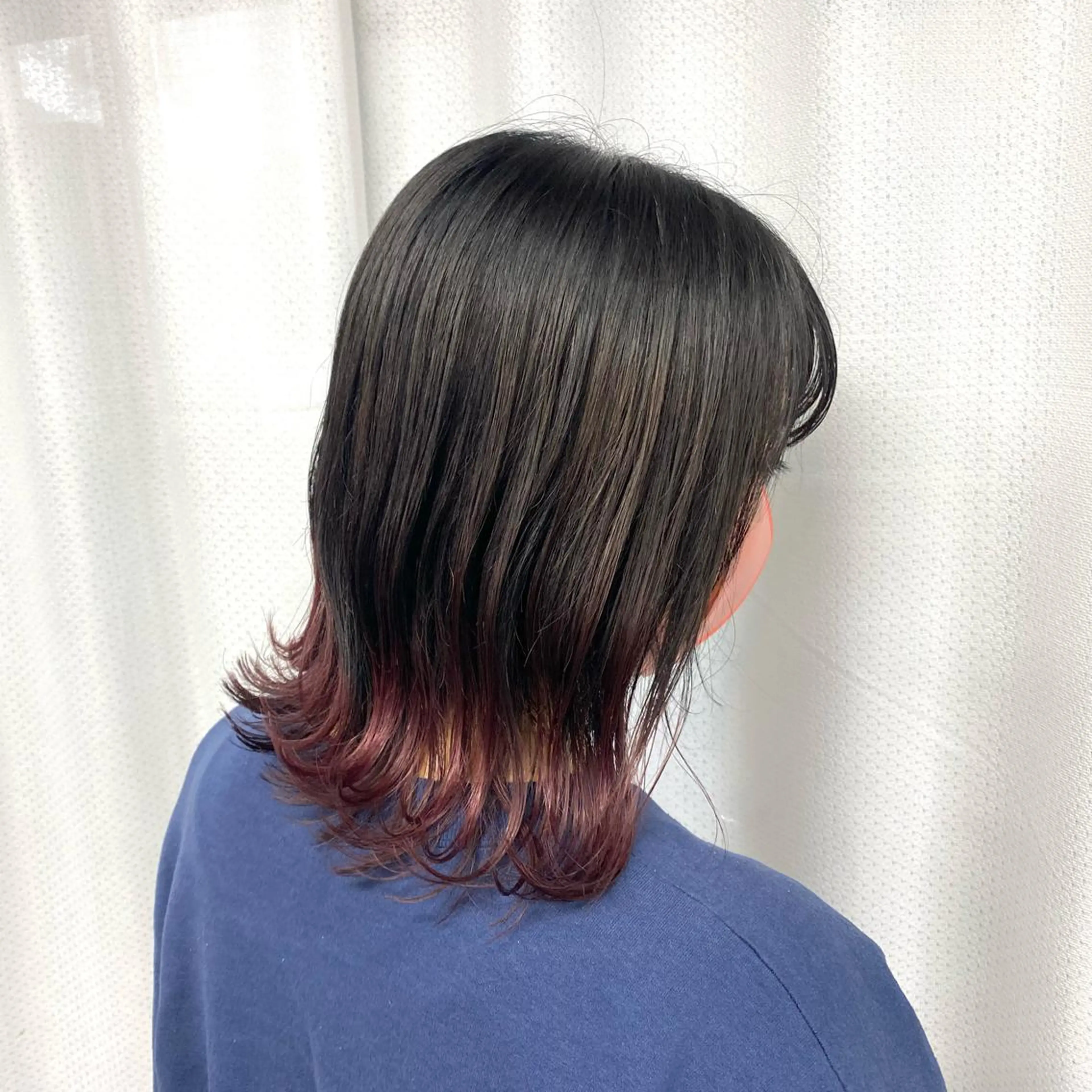 ミディアム カラー ヘアアレンジ ブリーチ ピンクカラー ヘアカラー トリートメント ヘアセット インナーカラー 代表　南一路のヘアスタイル