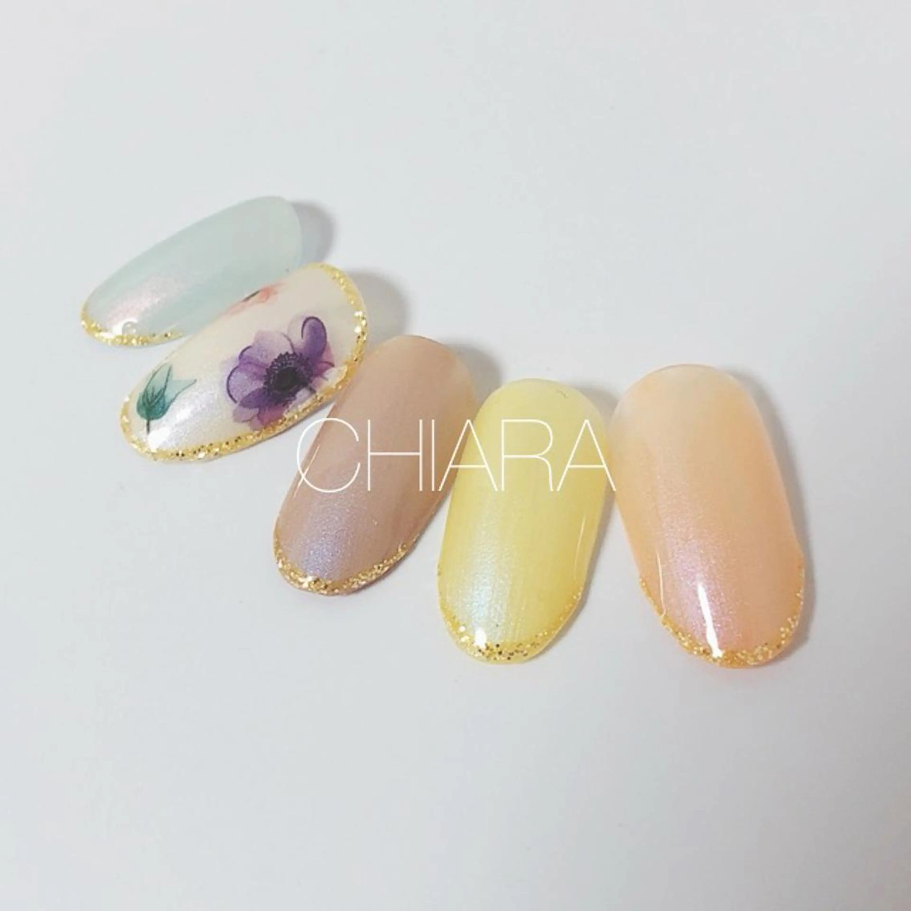 ネイル フラワーネイル 春ネイル ハンドネイル CHIARA nailsのネイルデザイン