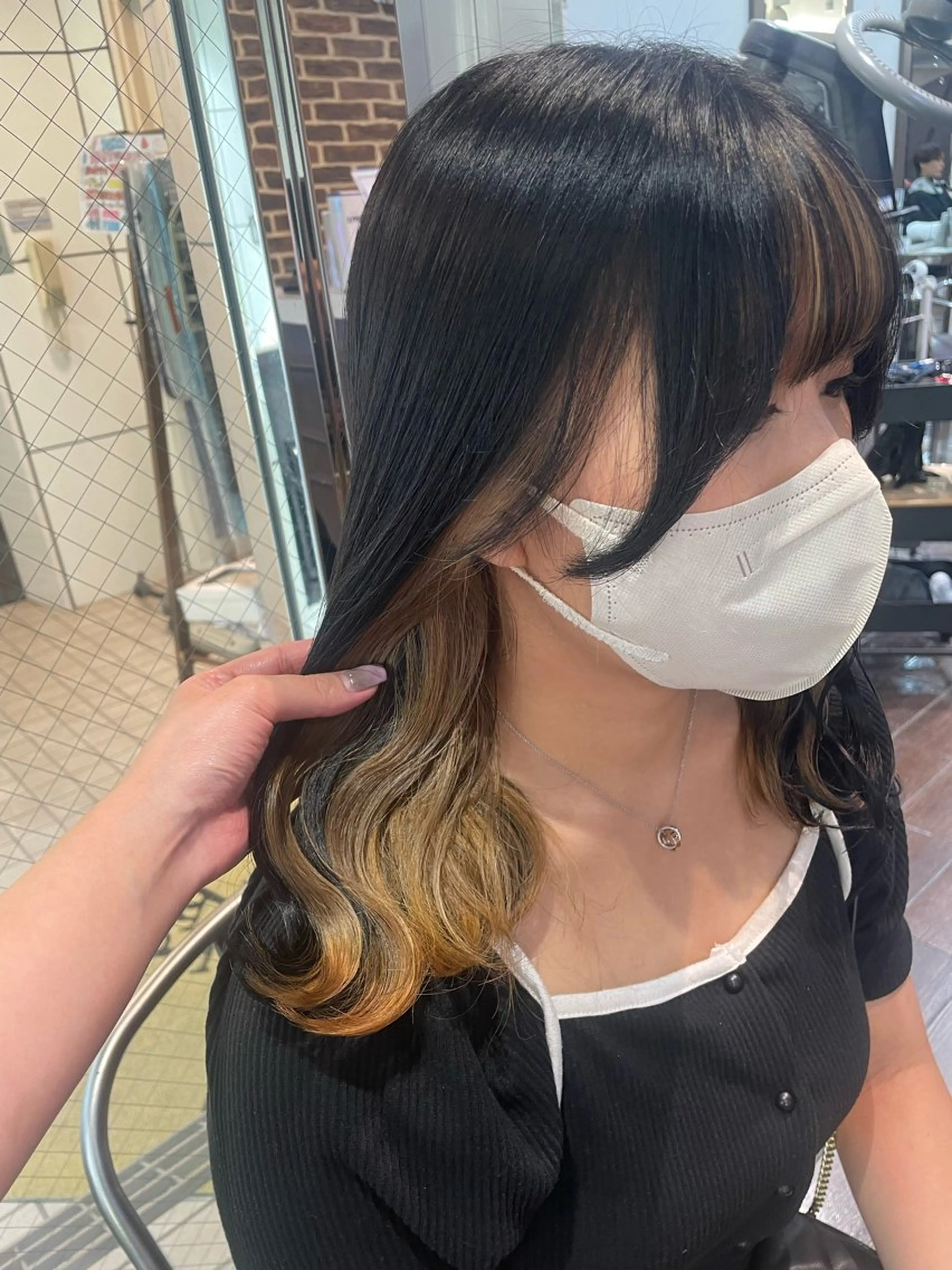 セミロング カラー セミロングパーマ ハイトーンカラー 学生 ヘアカラー メンズ/ブリーチなし サクラ🌸のヘアスタイル