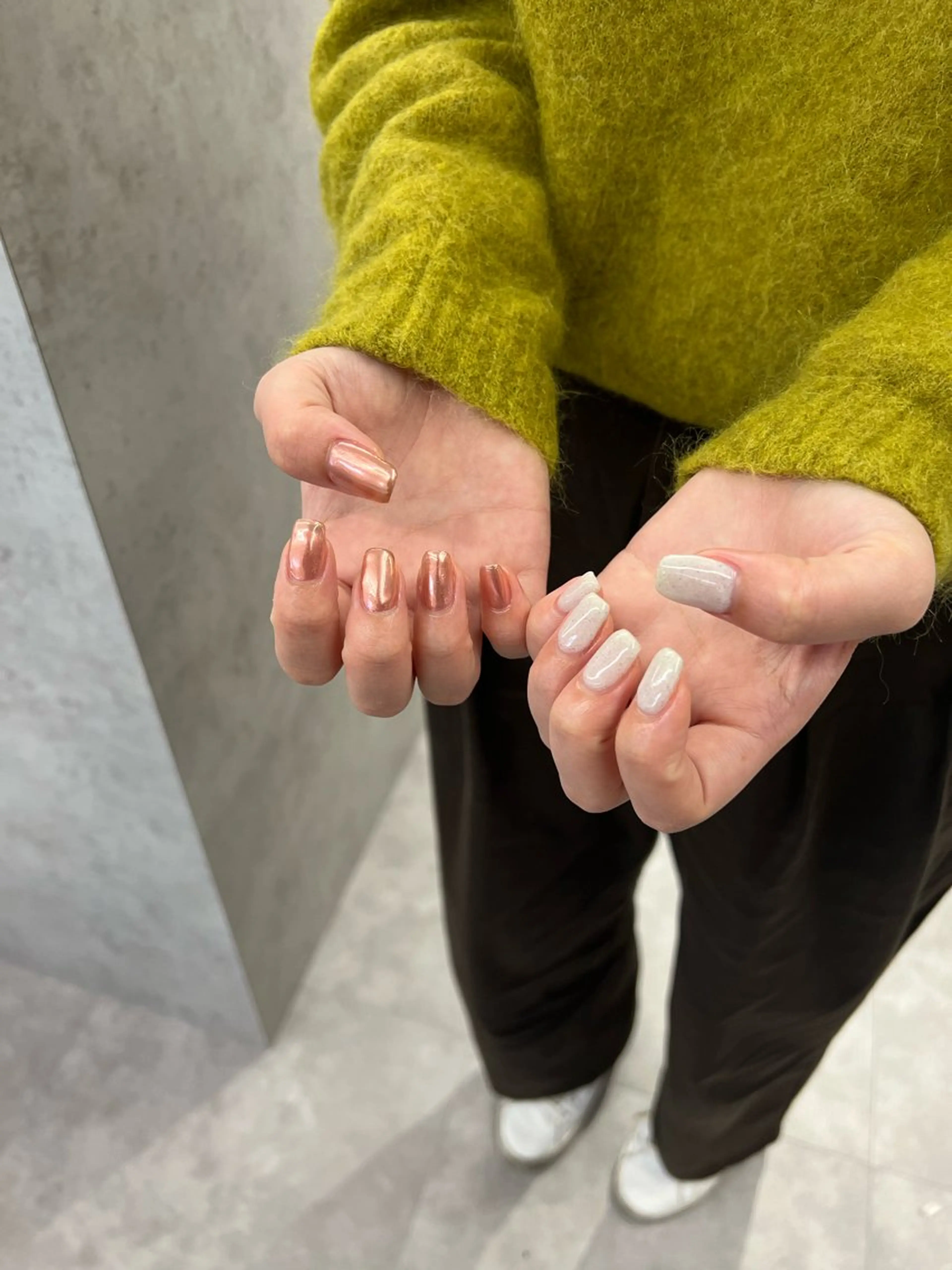 ネイル ジェルネイル 韓国ネイル ミラーネイル ニュアンスネイル パラジェル ハンドネイル ハンドケア Bana_ Nailのネイルデザイン