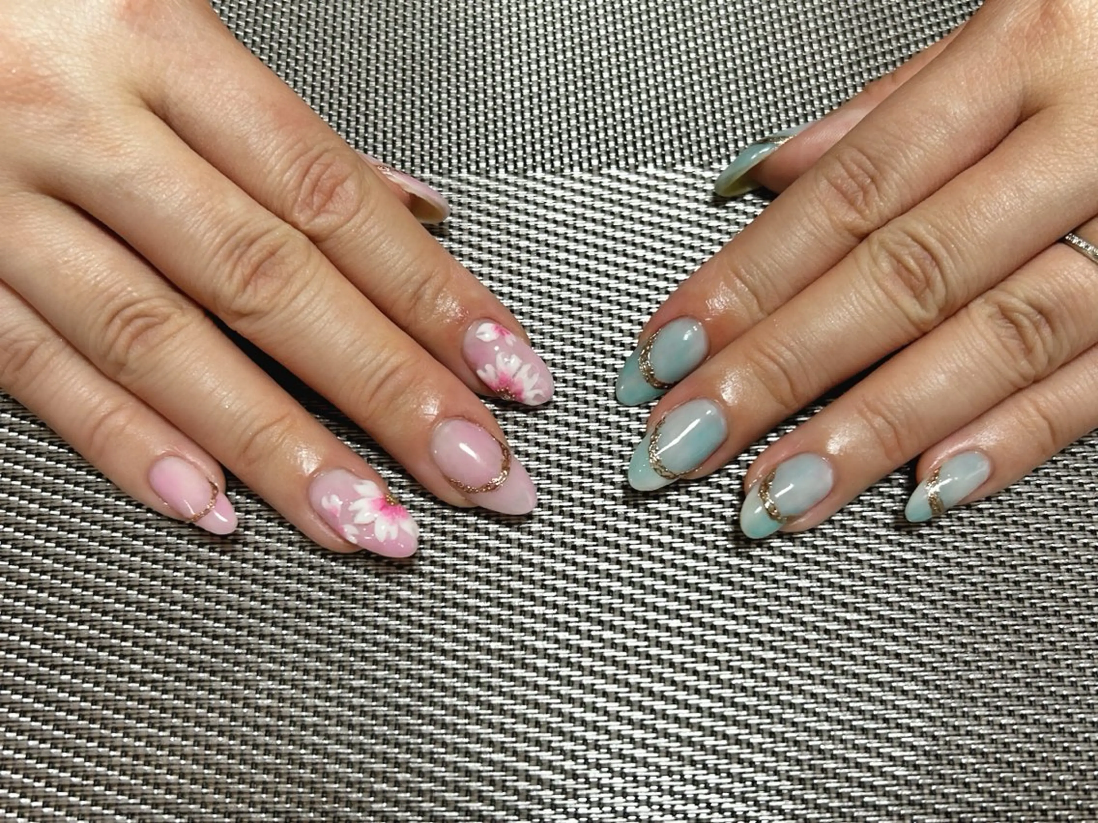 ネイル 桜ネイル 長さ出し ハンドネイル i nailのネイルデザイン