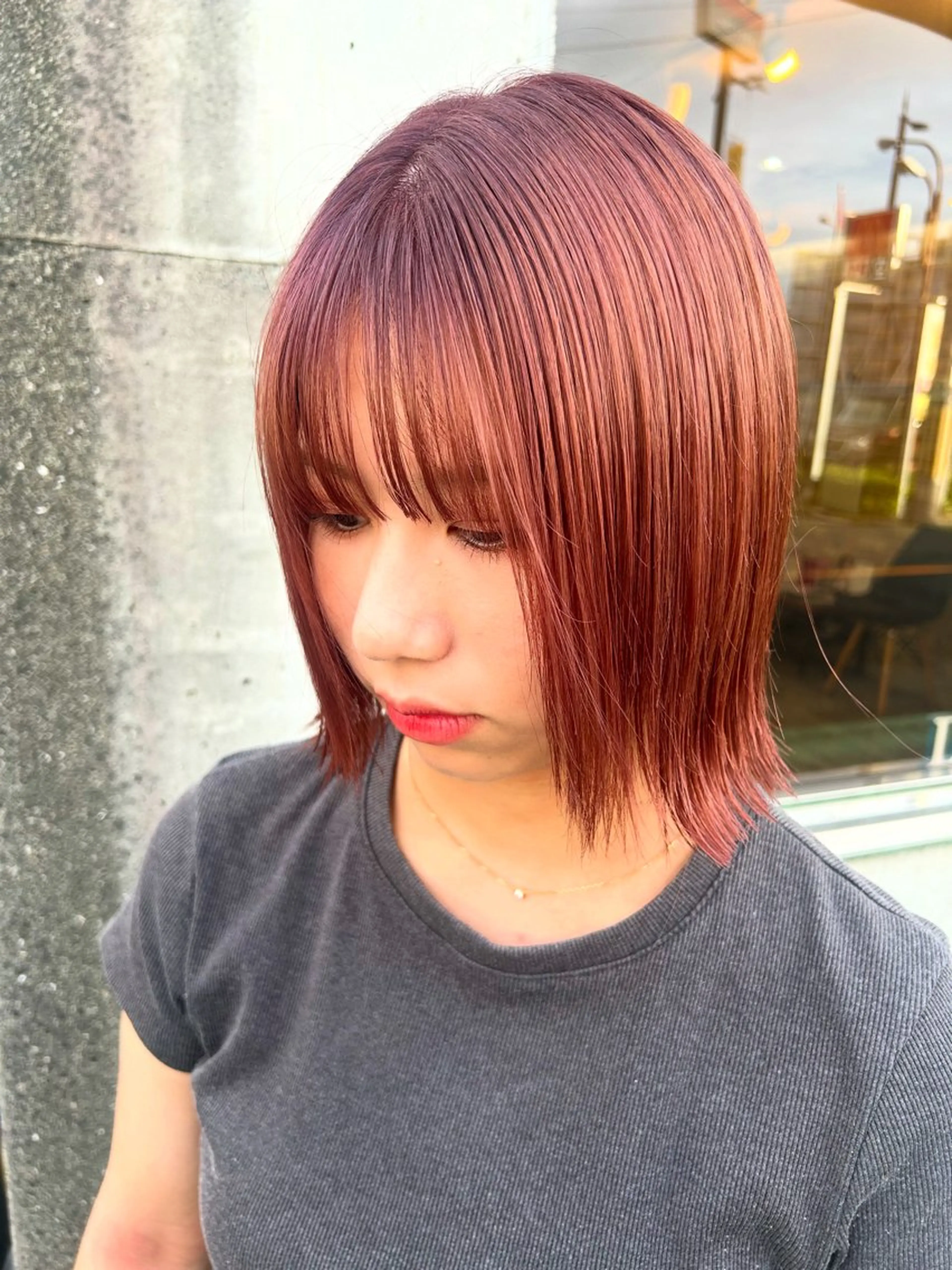 ショート カラー オレンジ ピンクカラー ヘアカラー 🫧みき🫧【 ボブ／透明感カラー】のヘアスタイル