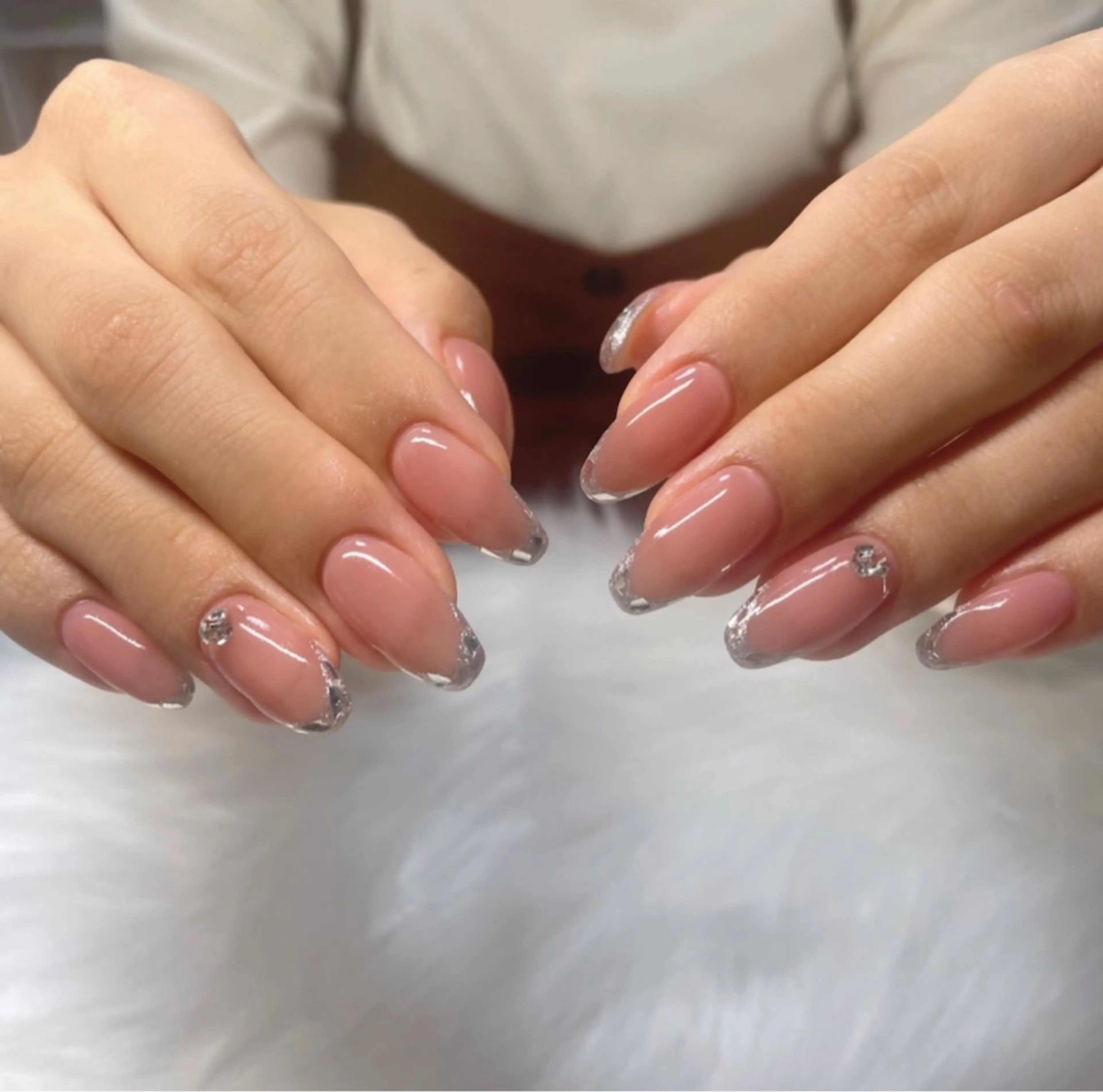 ガラスフレンチ💅✨※オフ&ケア込みの写真