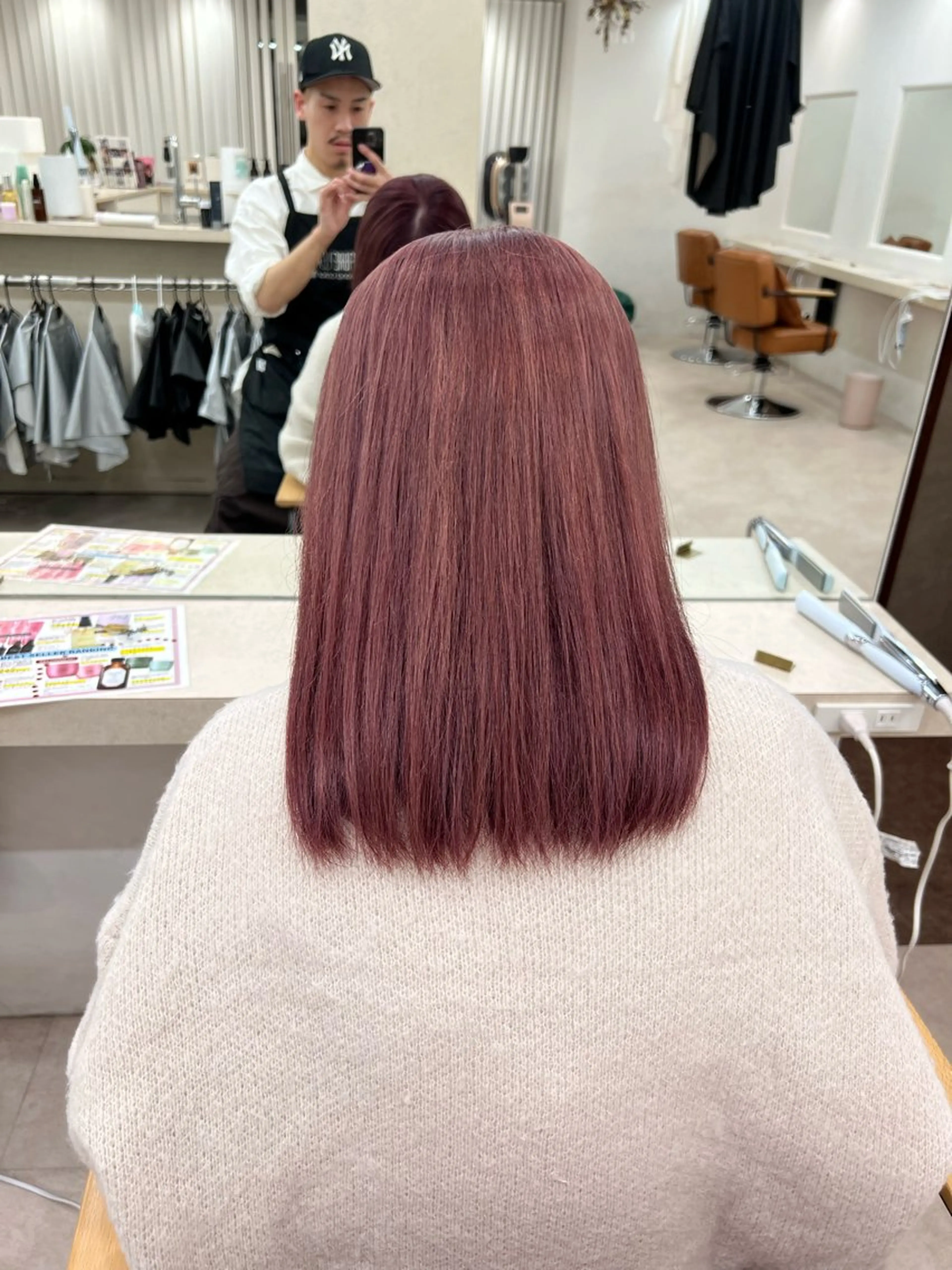 ミディアム ヘアカラー トリートメント ヘアセット 縮毛矯正/髪質改善 カット/横山陸人のヘアスタイル