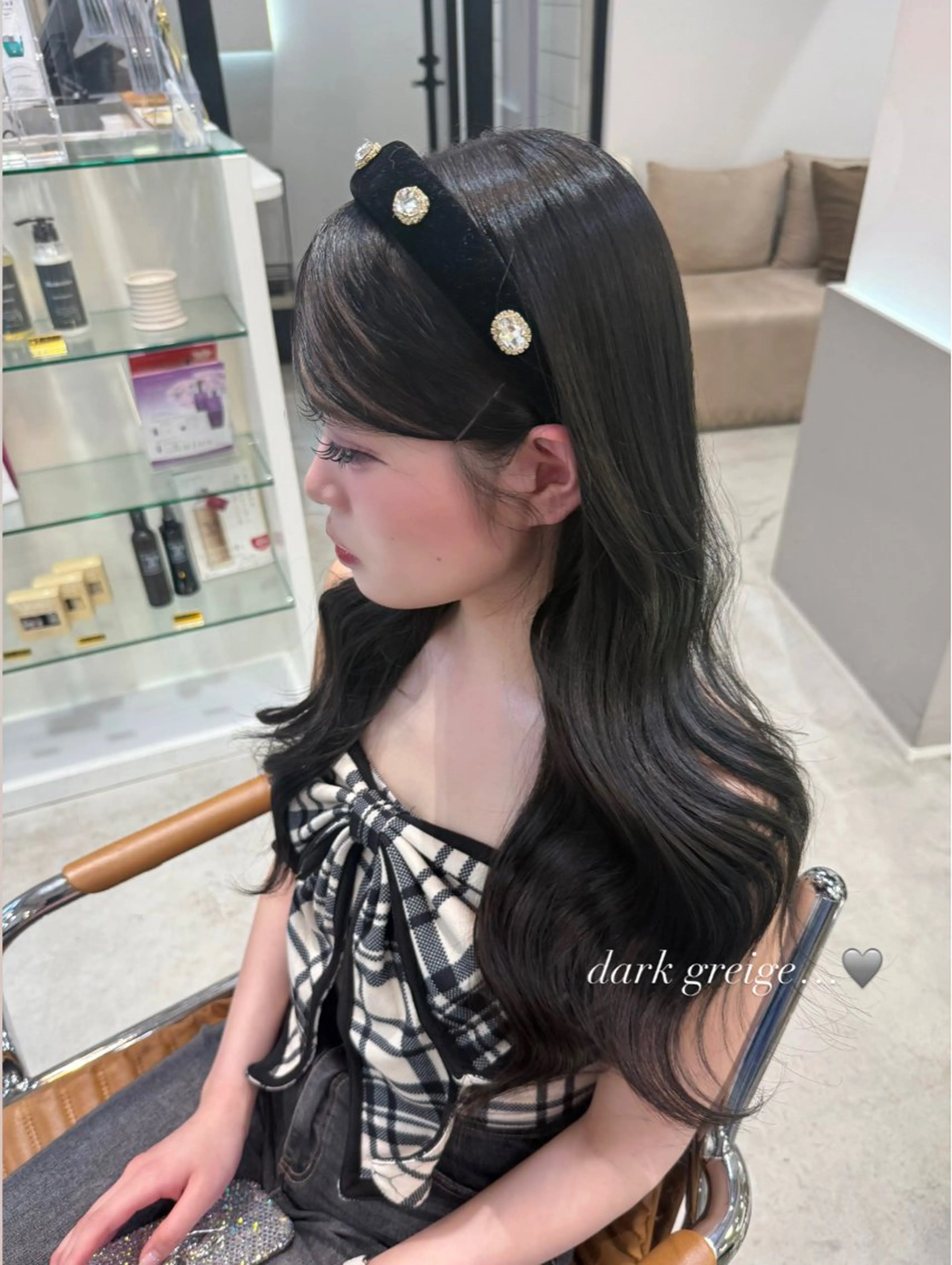 ロング カラー 透明感カラー ダークグレー ダークグレージュ グレージュ 透明感カラー/ RIKO🌺🥥のヘアスタイル