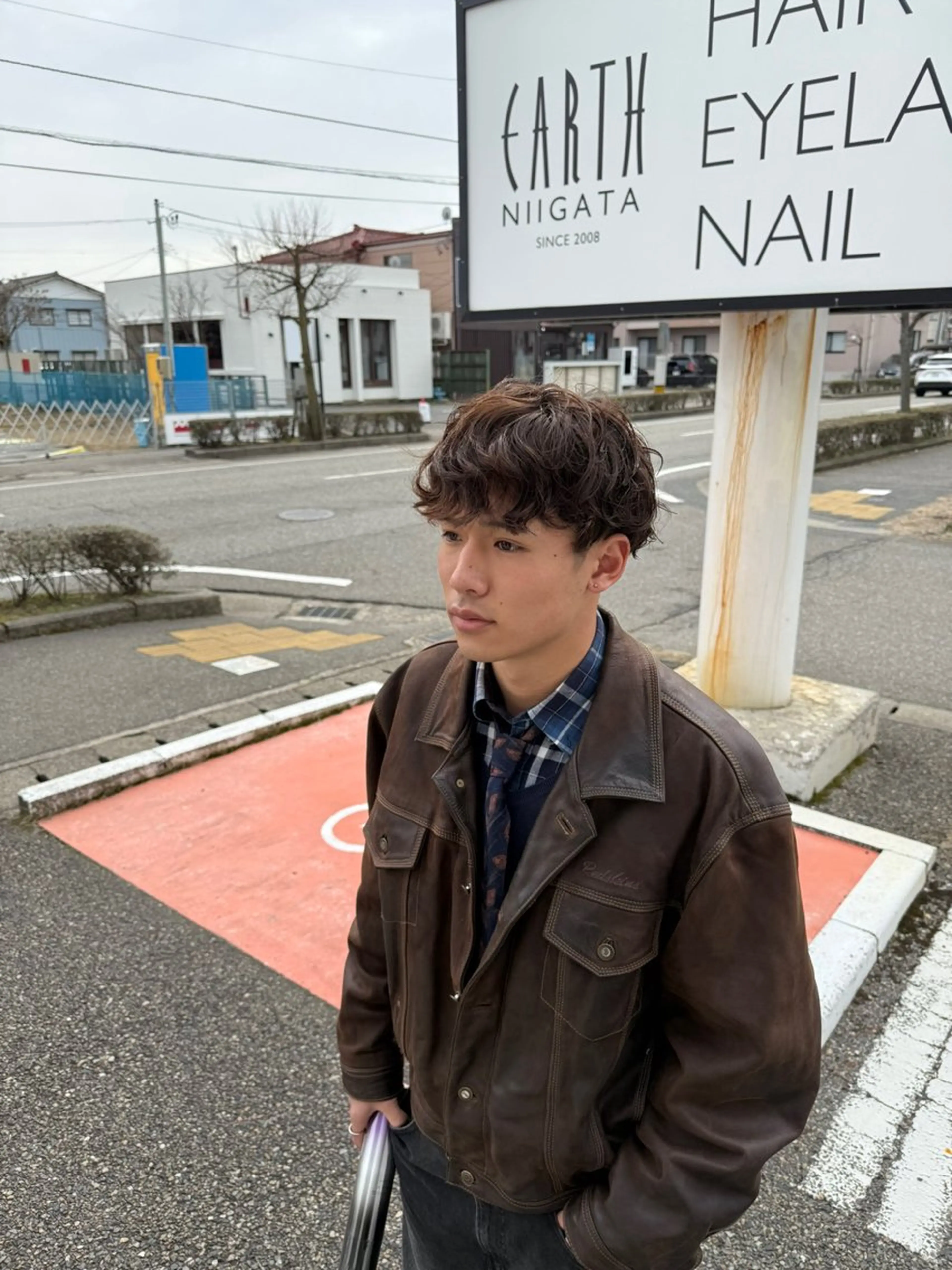 パーマ メンズ 花野 郁登のヘアスタイル