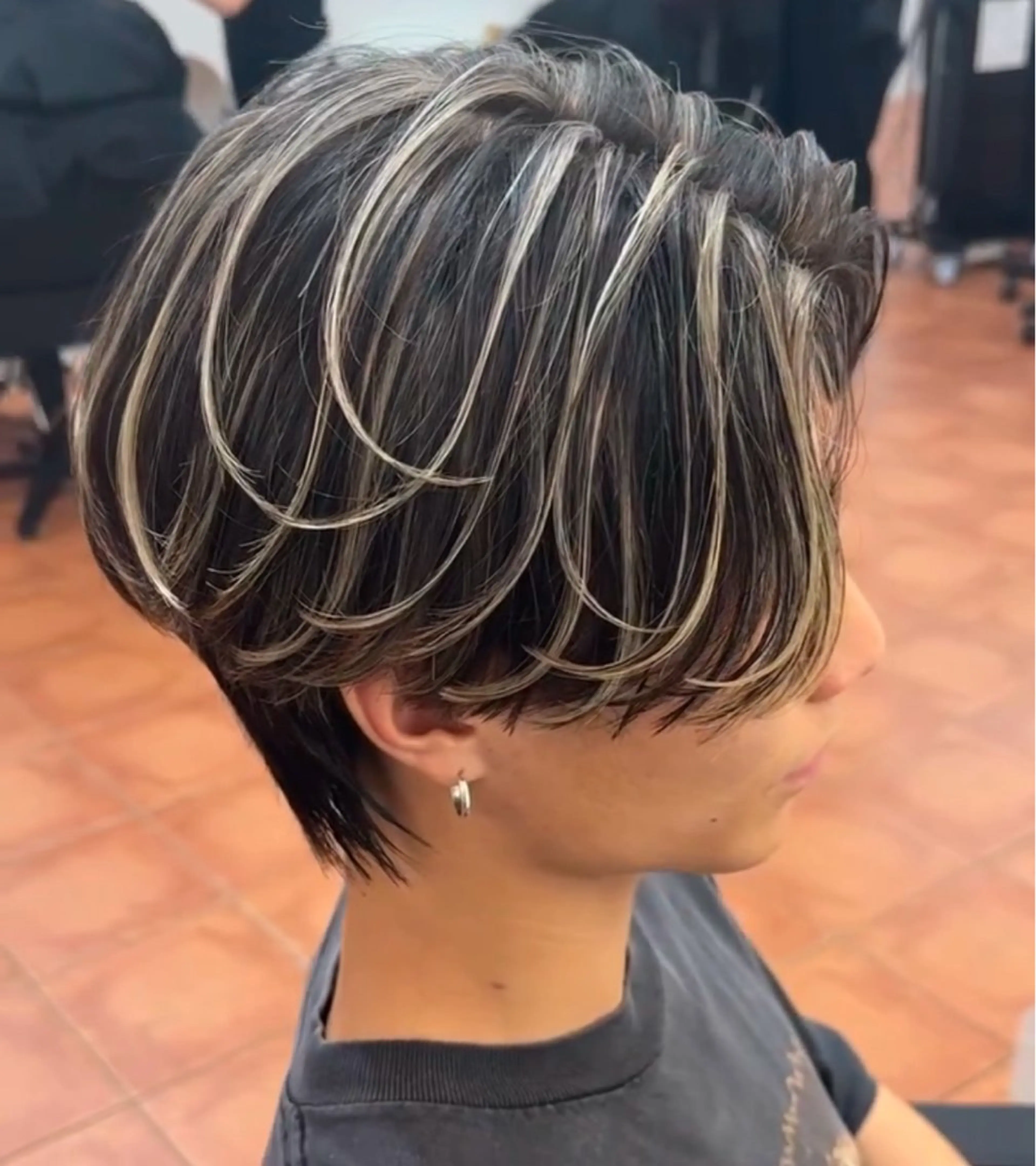 メンズ センターパート メンズハイライト メンズメッシュ カット ヘアカラー 大人メッシュ/ ハイライト/ぽんのヘアスタイル