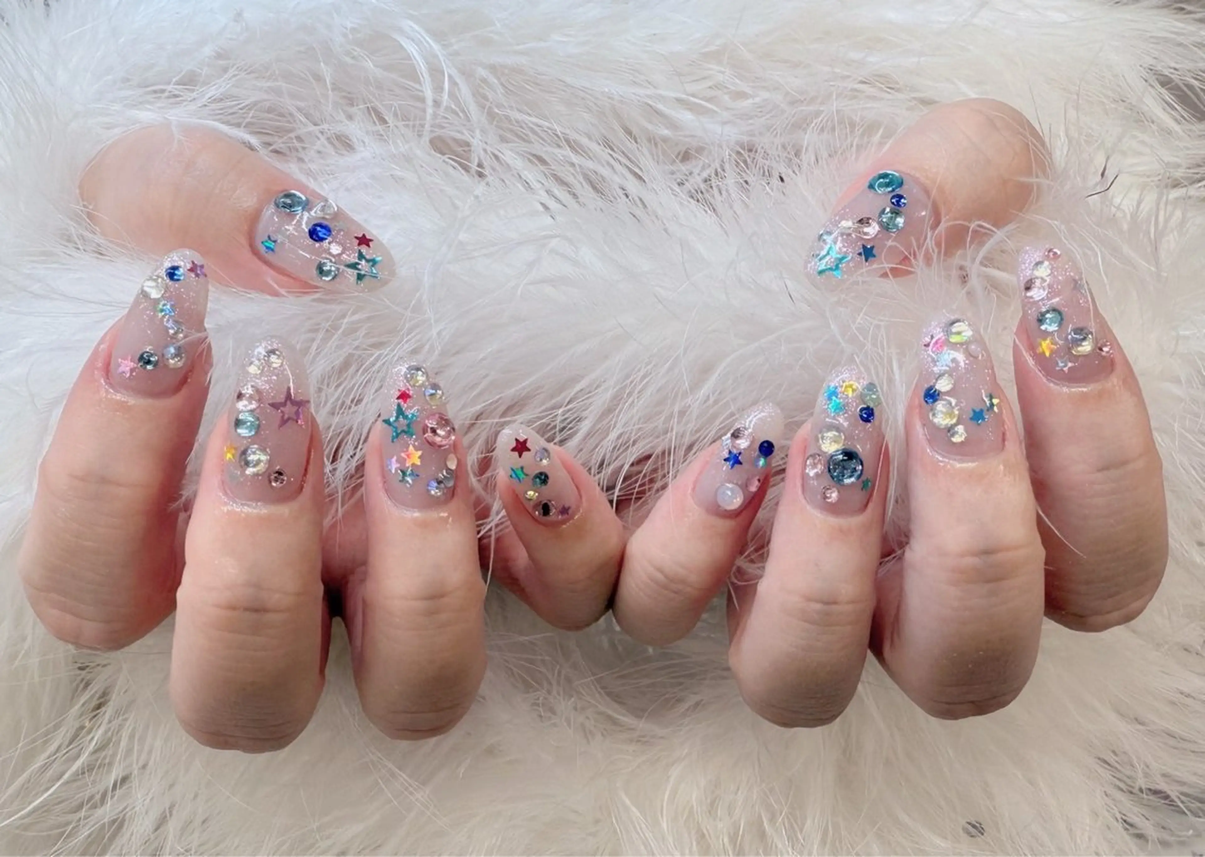 ネイル アートネイル フラッシュネイル フラワーネイル ジェルネイル ガーリー ハンドネイル Puti nailのネイルデザイン