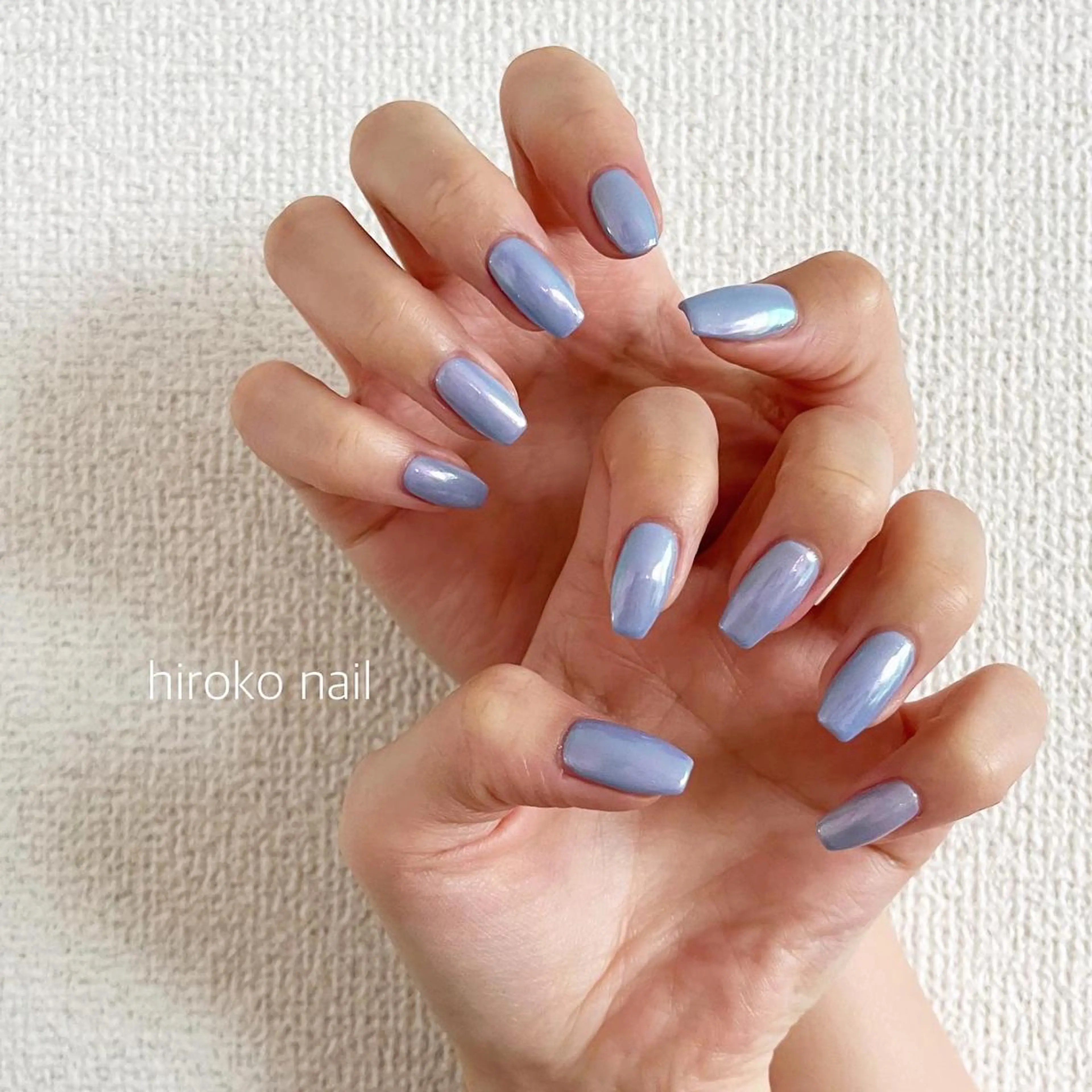 セミロング ネイル オーロラネイル ハンドネイル hiroko nailのネイルデザイン