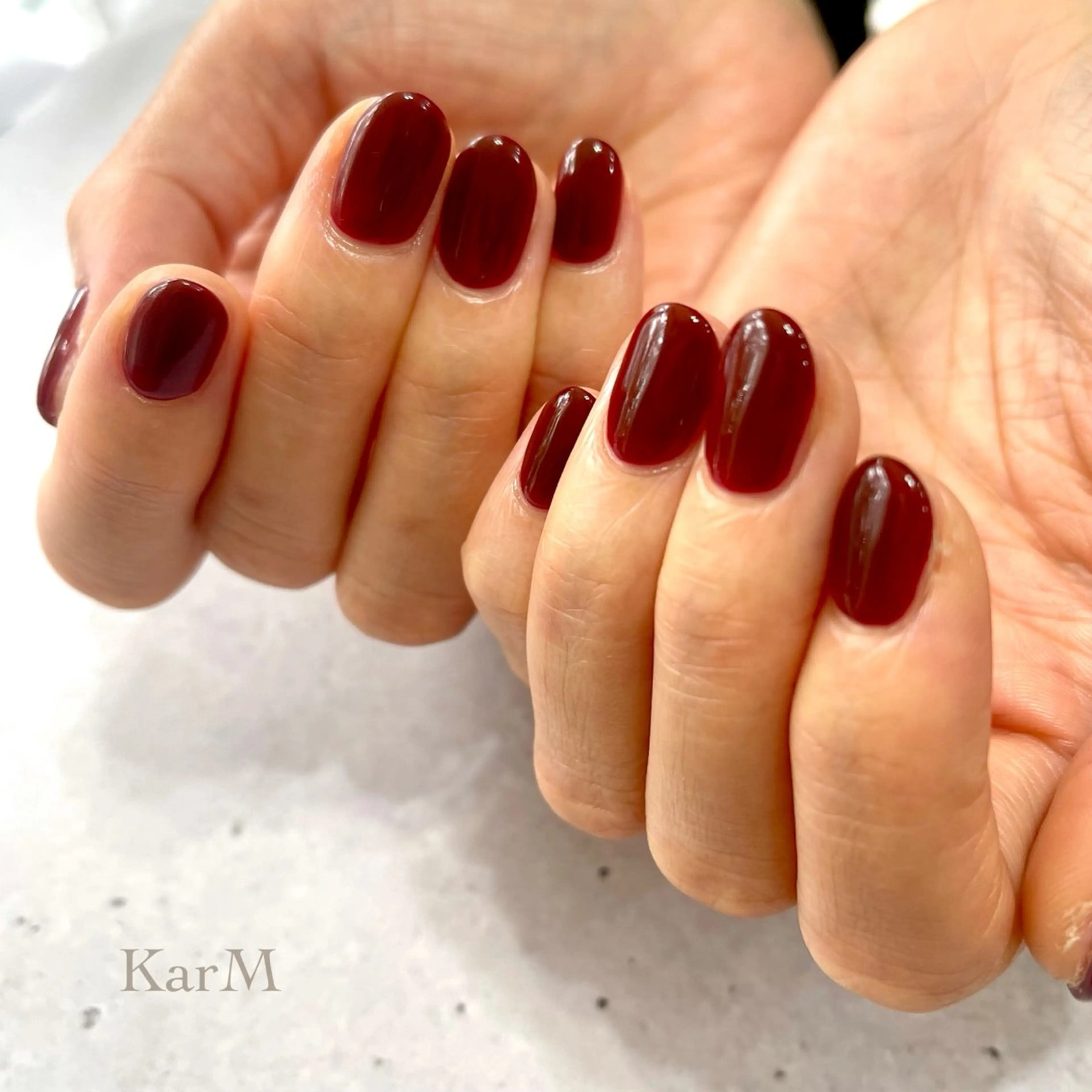 ネイル ボルドー チークネイル フットネイル フレンチネイル 韓国ネイル ハンドネイル ogino karinのネイルデザイン